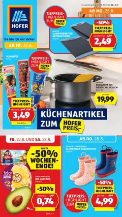 Vorschau von dem Prospekt - Hofer Flugblatt gültig ab 22.08.2025