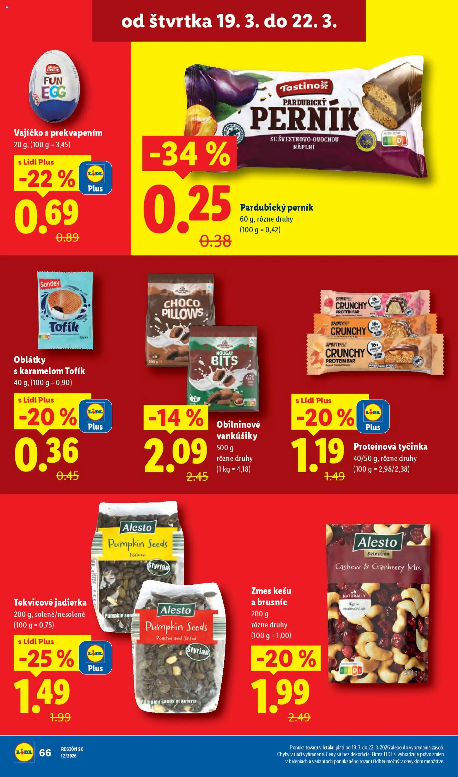 Nové Lidl akcie – leták je platný od 19.03.2026 | Strana: 20 | Produkty: Protein