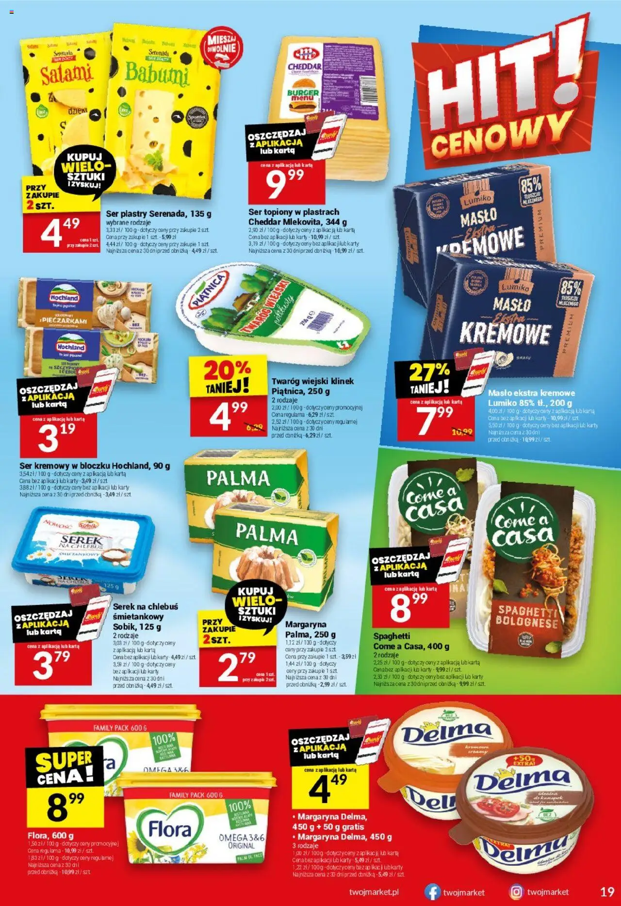 Twój Market Gazetka od 11.06.2025 | Strona: 19 | Produkty: Karta, Cream cheese, Serek, Salami