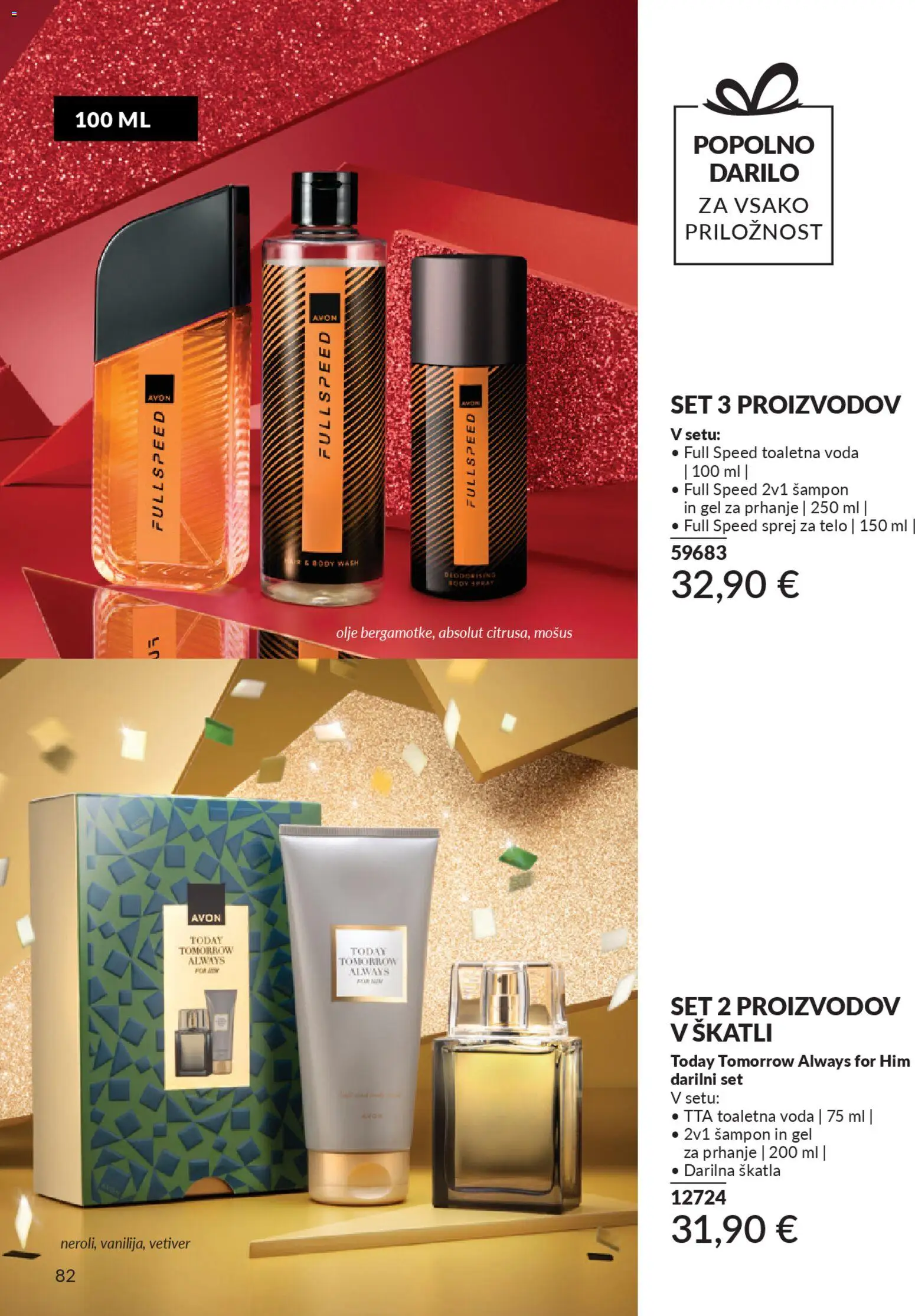 Novi Avon katalog ponudbe – veljaven od 29.12.2025 | Stran: 82 | Izdelki: Gel za prhanje, Sampon, Voda, Toaletna voda