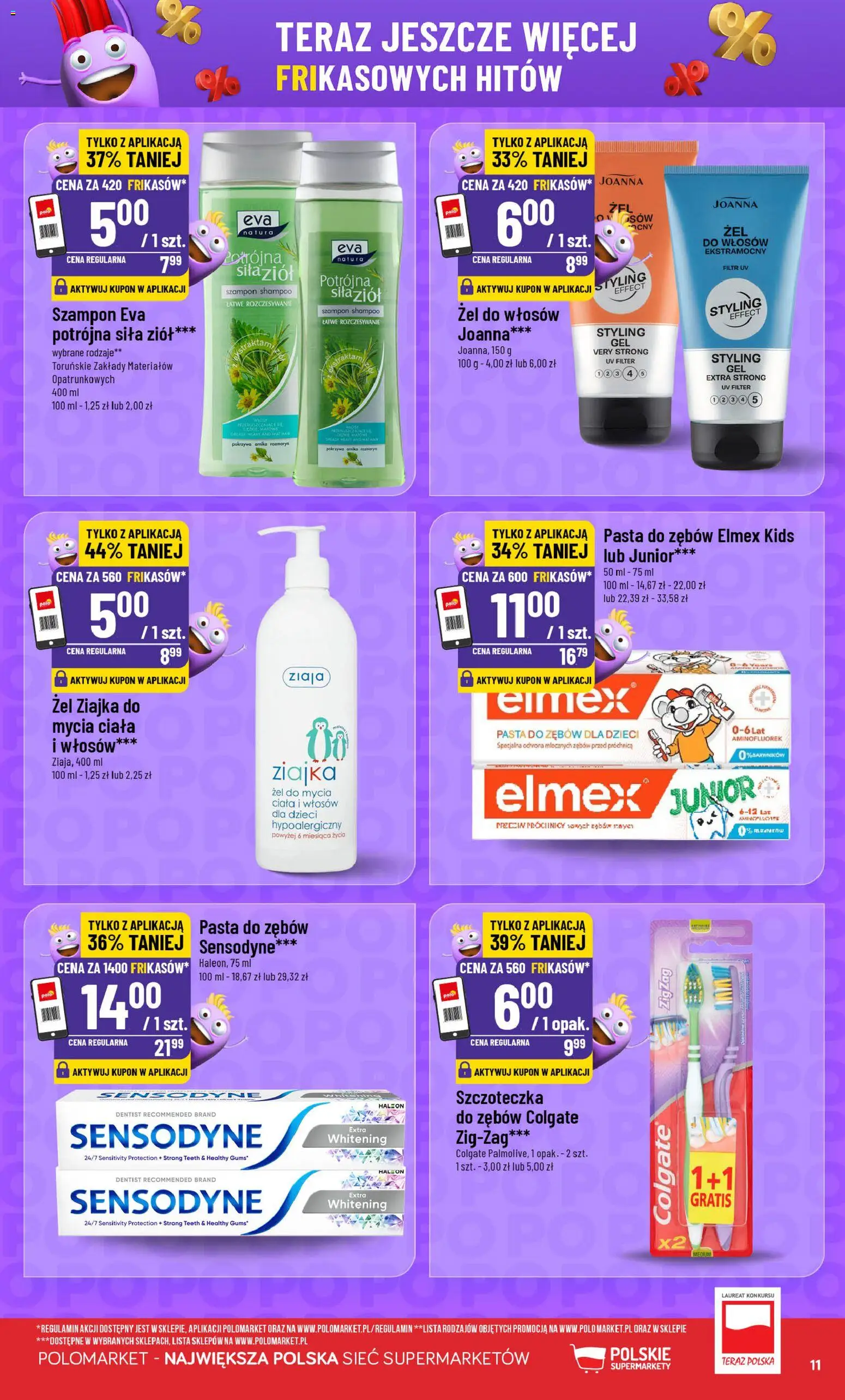 POLOmarket Gazetka - Frikasowe Hity od 21.01.2026 | Strona: 11 | Produkty: Szampon, Pasta do zębów