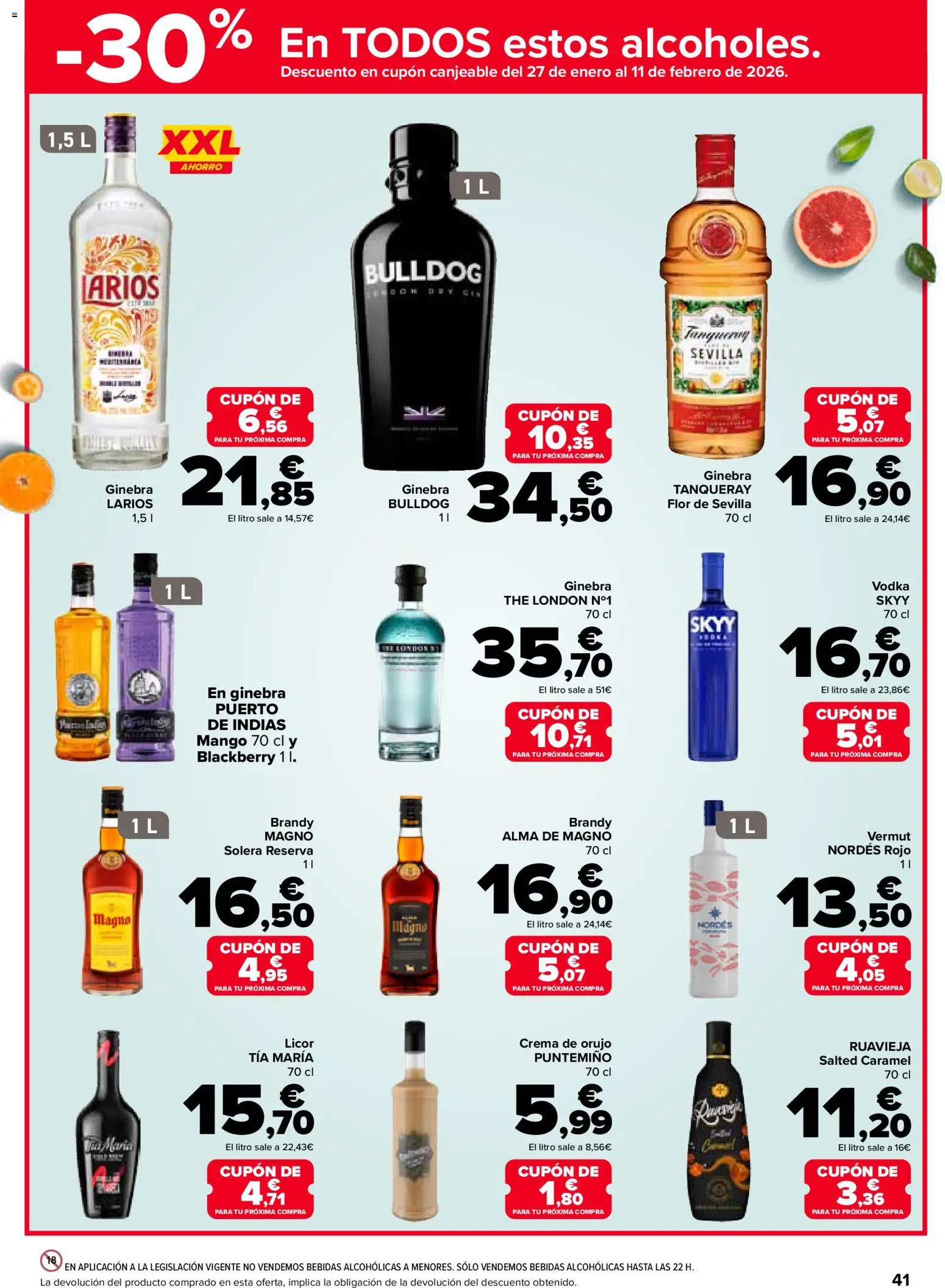 Carrefour folleto │ válido desde el 15.01.2026 | Página: 43 | Productos: Ginebra, Vodka, Ρούτερ, Μαύρο πιπέρι