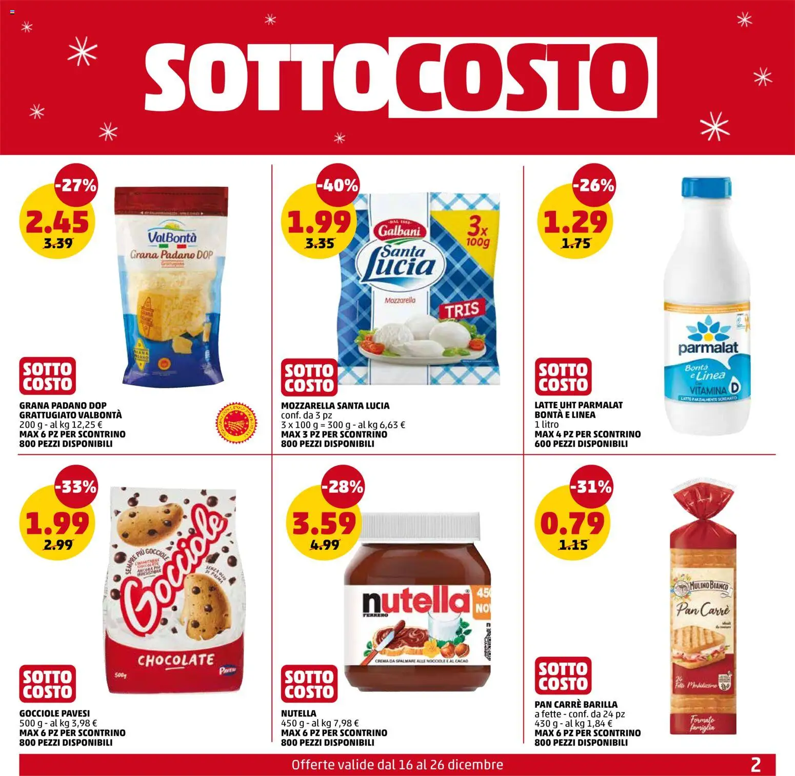 Volantino PENNY del 16.12.2025 | Pagina: 2 | Prodotti: Crema, Latte, Olio, Nutella