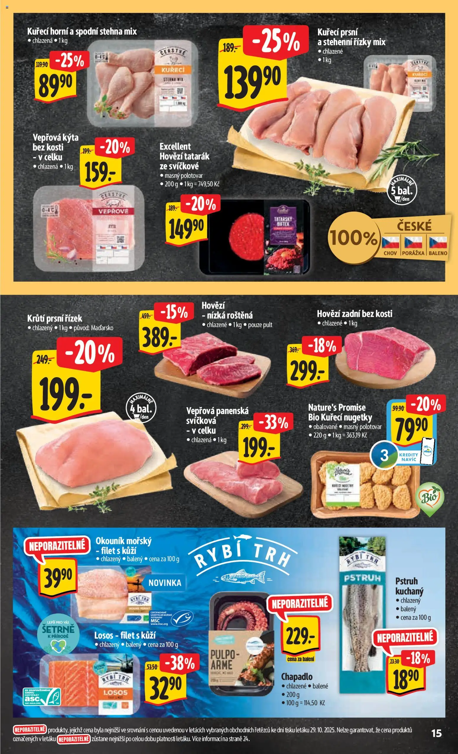 Albert leták - Hypermarket od 05.11.2025 | Strana: 24 | Produkty: Hovězí, Kuřecí nugetky, Pstruh, Tatarák