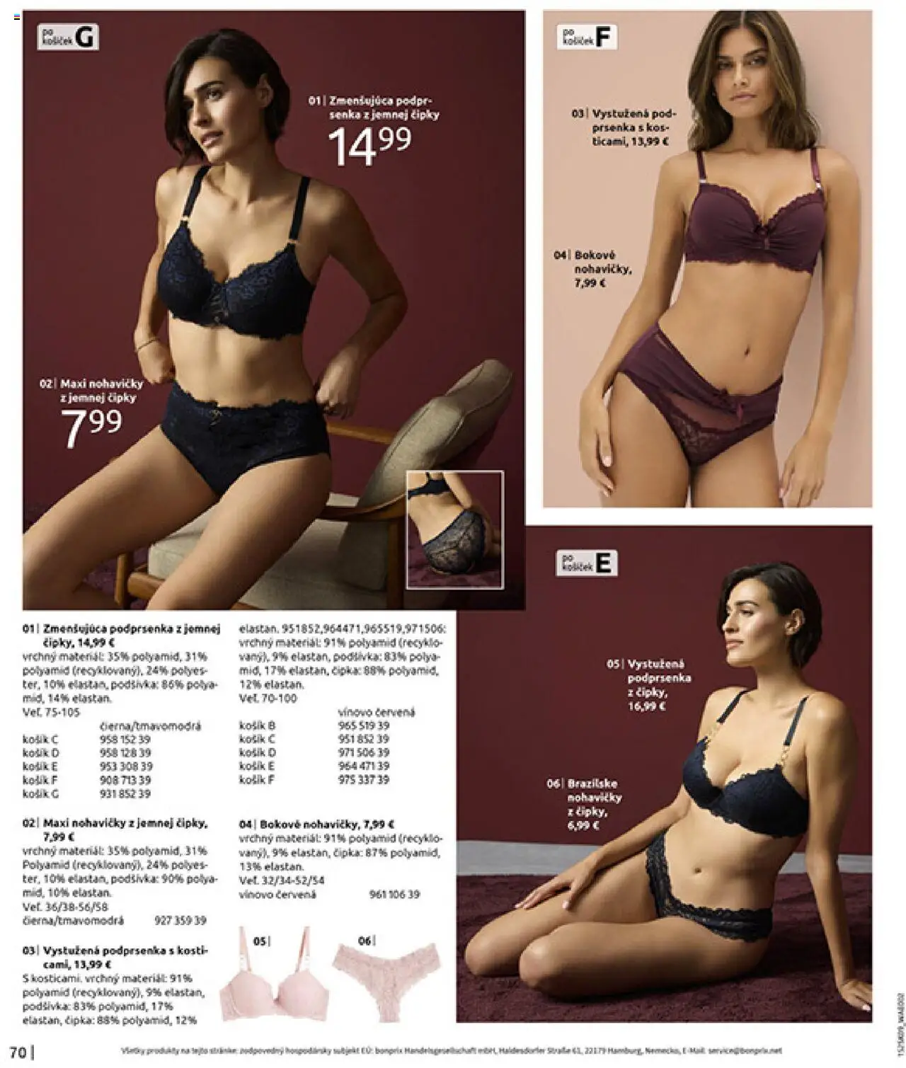 Nové Bonprix akcie – leták je platný od 23.09.2025 | Strana: 72 | Produkty: Kôš, Nohavičky, Podprsenka