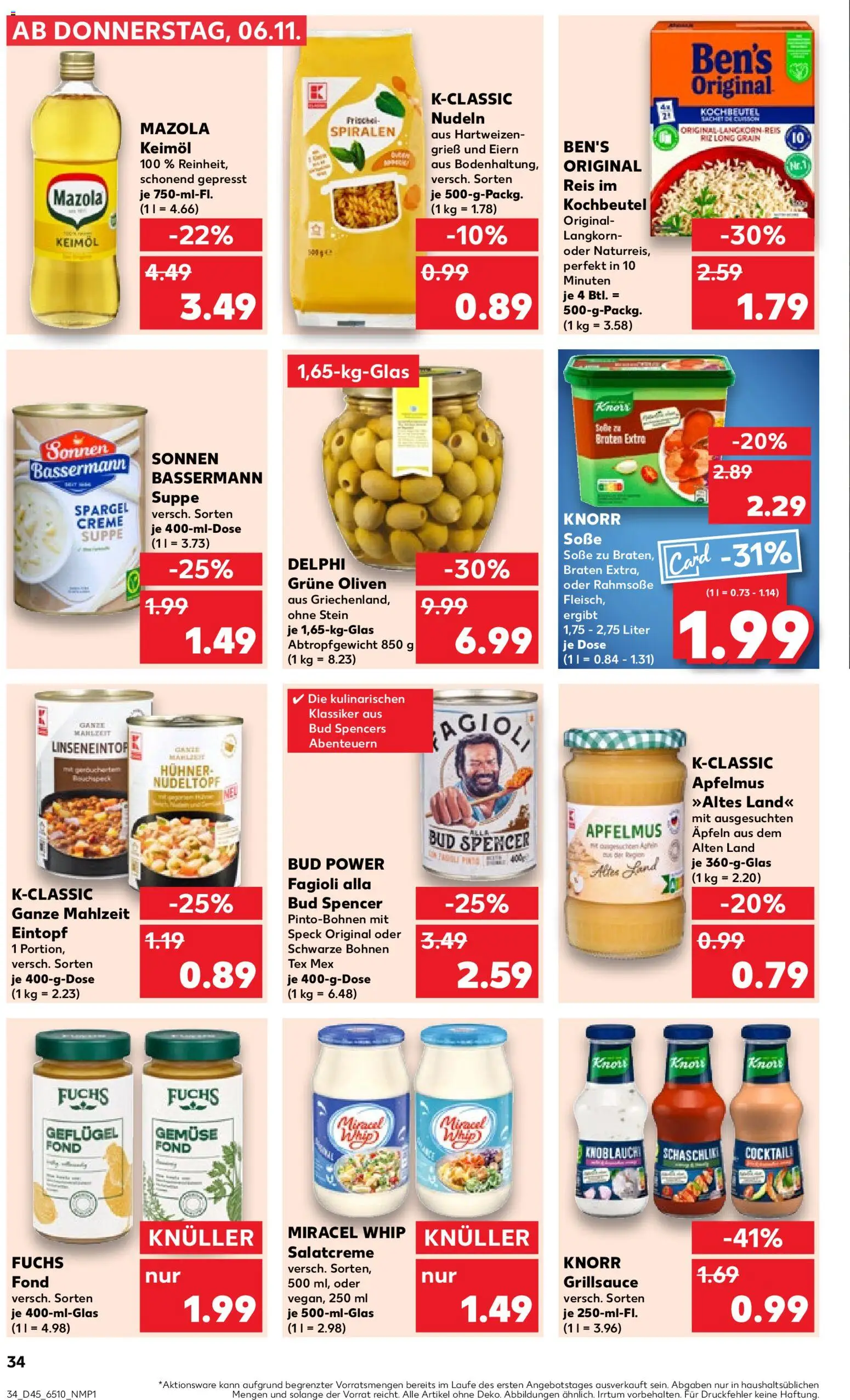 Kaufland prospekt Köln	 – gültig ab 09.11.2025 | Seite: 34 | Produkte: Grill, Creme, Reis, Nudeln