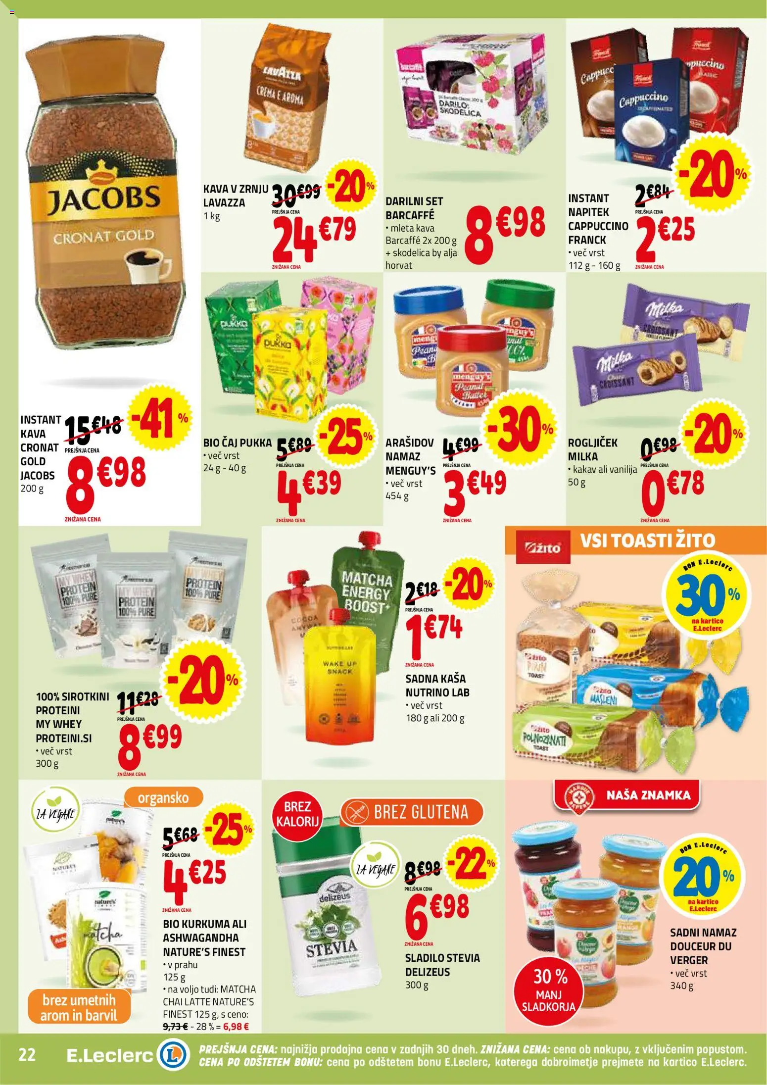 Novi E.leclerc katalog ponudbe – veljaven od 21.01.2026 | Stran: 22 | Izdelki: Skodelica, Toast, Sladilo, Caj