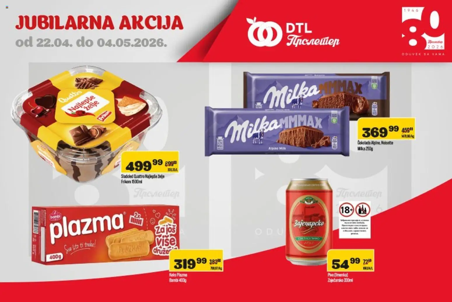Metalac Proleter katalog - važi od 22.04.2026 | Strana: 2 | Proizvode: Milka, Keks, Sto, Plazma