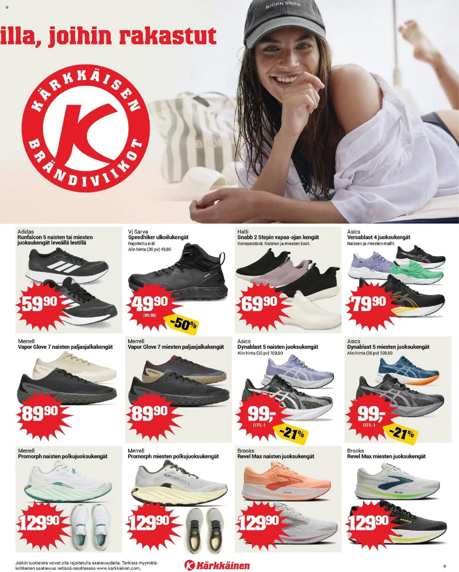 Kärkkäinen tarjoukset - Avajaiset Oulu – voimassa 18.03.2026 alkaen | Sivu: 9 | Tuotteet: Paljasjalkakengät