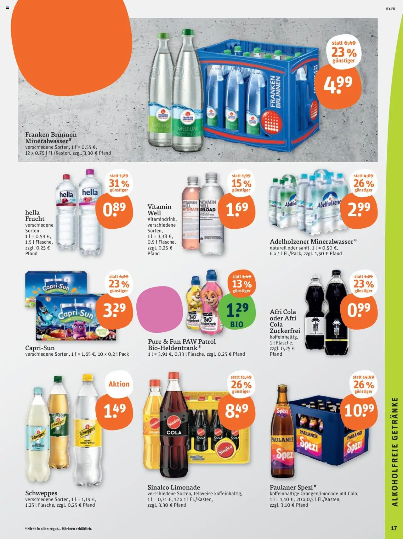 Tegut Prospekt - gültig ab dem 11.08.2025 | Seite: 19 | Produkte: Capri sun, Adelholzener, Limonade, Hella