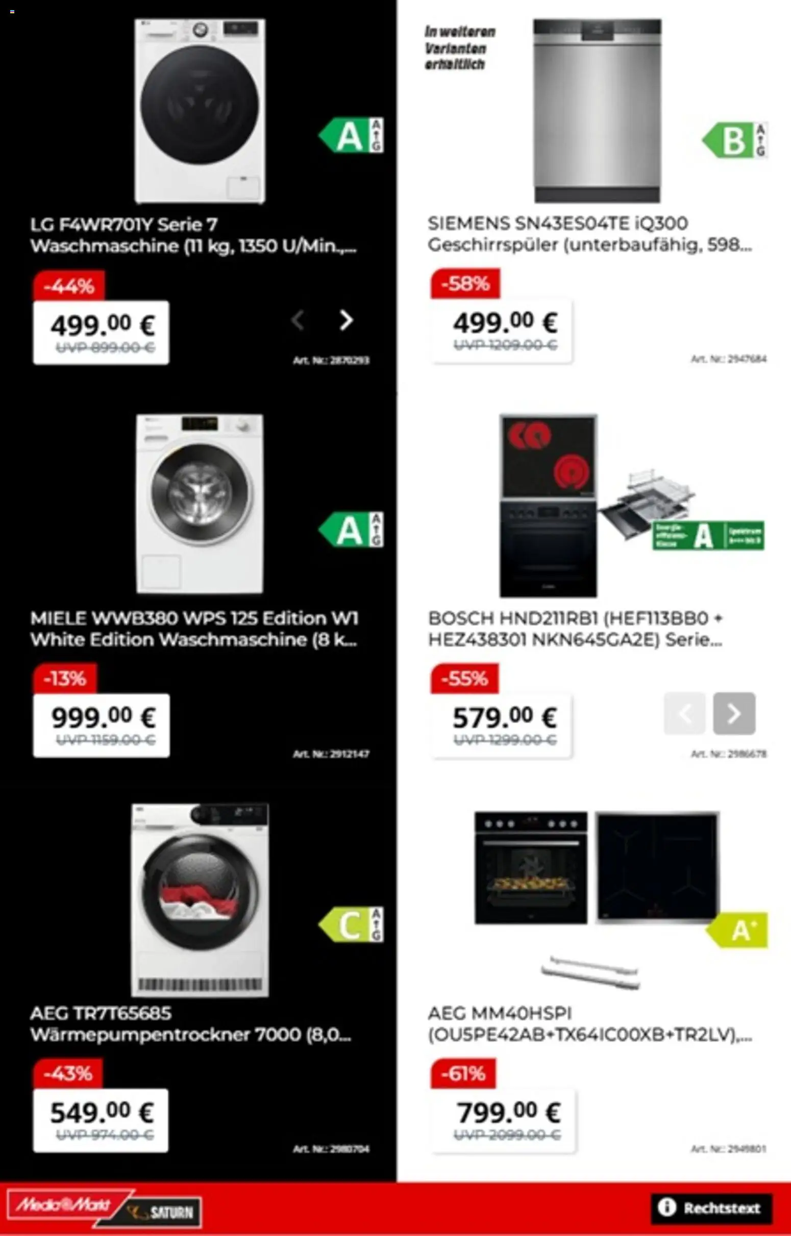 Media Markt Prospekt 	 – gültig ab 09.03.2026 | Seite: 13 | Produkte: Miele, LG, Siemens, AEG