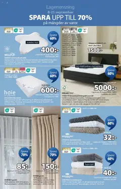 JYSK reklamblad aktuell från 08.09.2025 | Sida: 2 | Produkter: Resårmadrass, Täcke, Gardin, Kudde