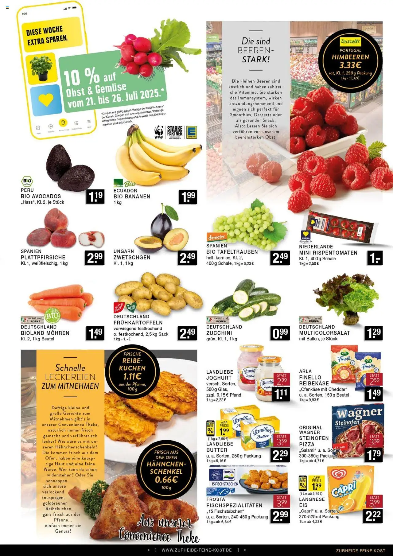 Edeka Zurheide Prospekt 	 - gültig ab dem 21.07.2025 | Seite: 5 | Produkte: Langnese, Joghurt, Zwetschgen, Pizza