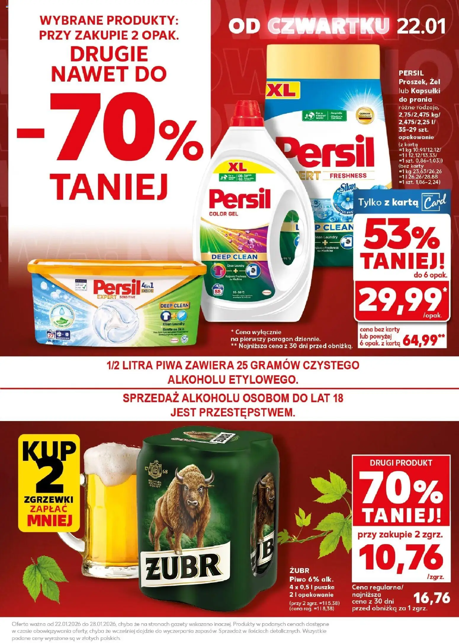 Kaufland gazetka - Super weekend od 24.01.2026 | Strona: 5 | Produkty: Karta, Persil, Kapsułki do prania, Piwo