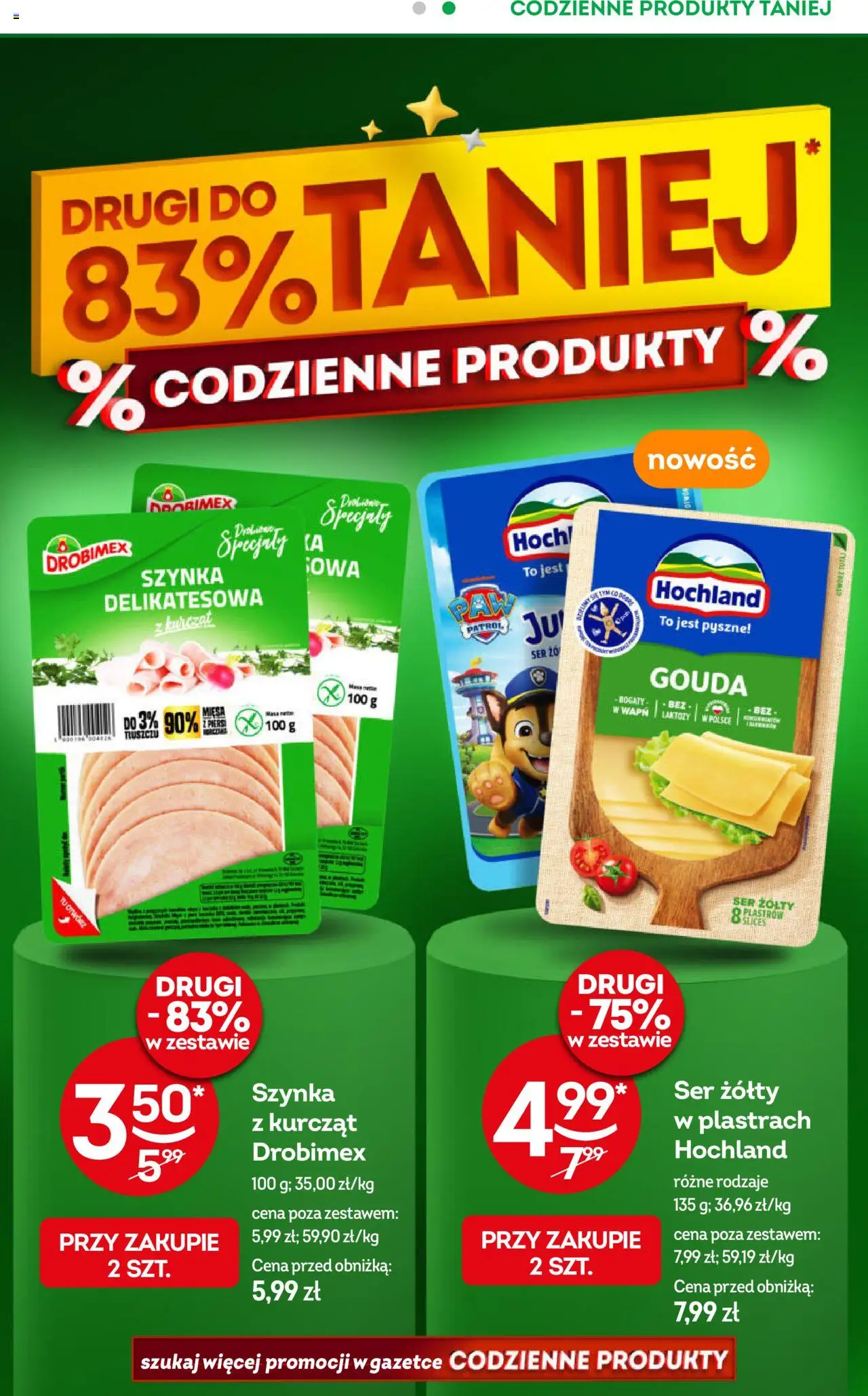 Żabka Gazetka od 10.09.2025 | Strona: 7 | Produkty: Ser żółty, Szynka, Ser