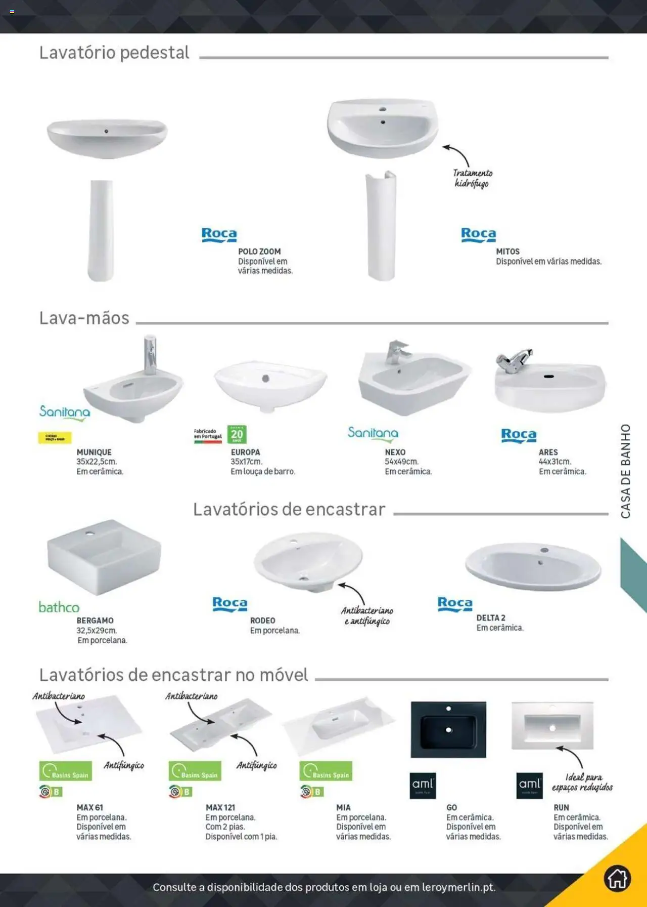 Leroy Merlin Catálogo │ válido de 18.11.2024 | Página: 237 | Produtos: Lavatório, Casa de banho, Banho