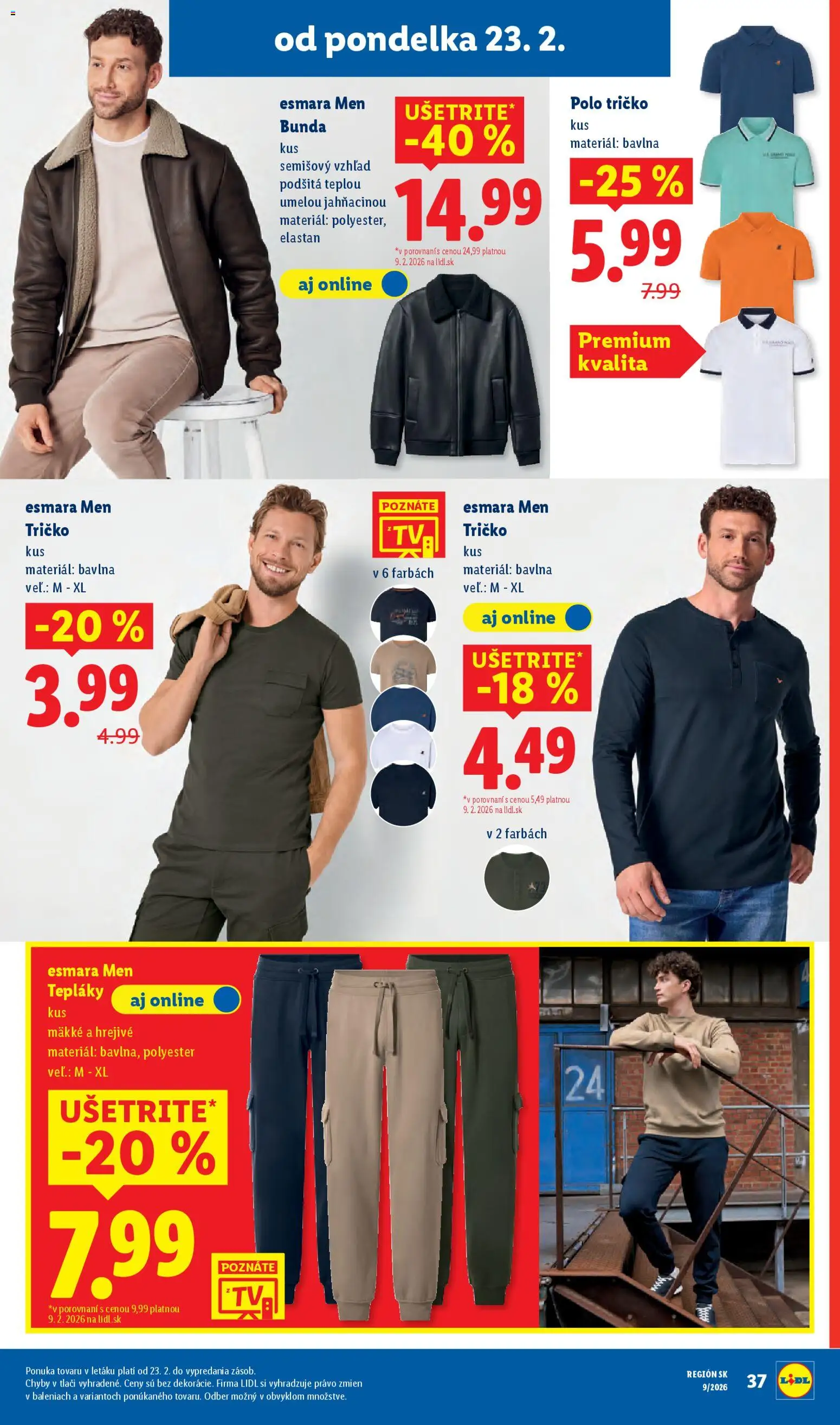 Nové Lidl akcie – leták je platný od 26.02.2026 | Strana: 84 | Produkty: Tričko, Bunda