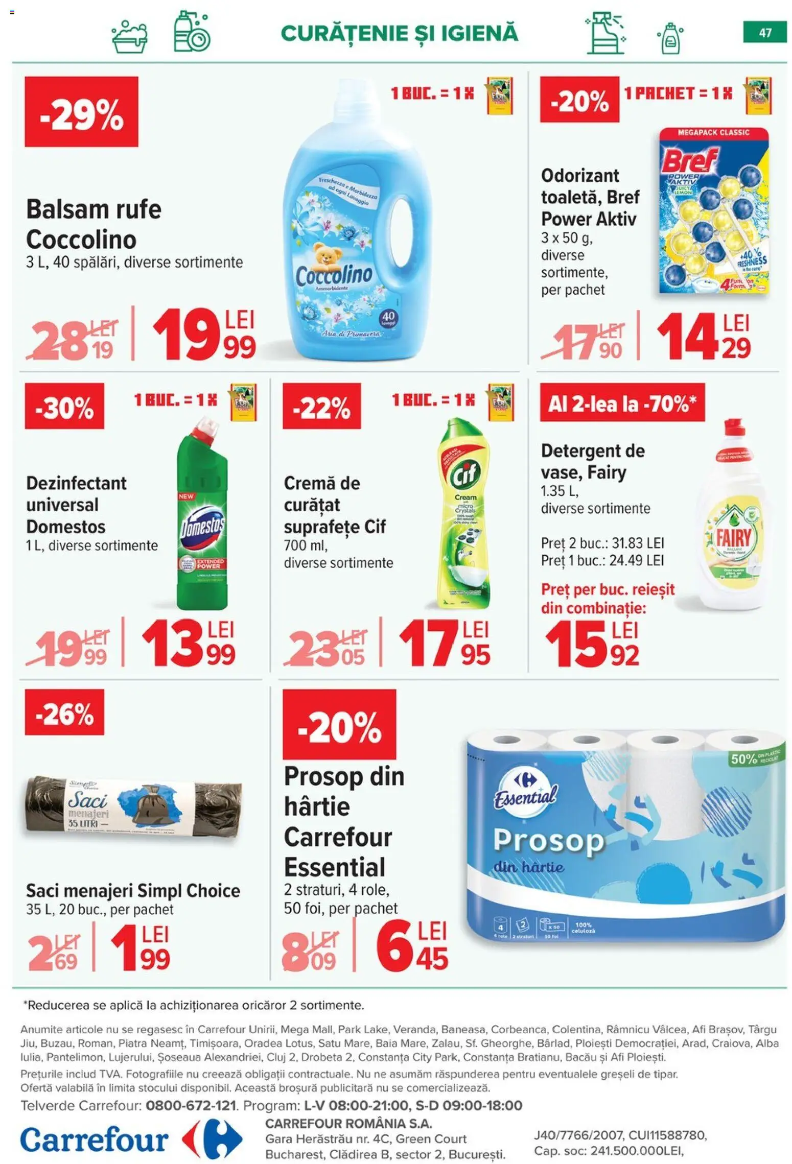 Noul catalog Carrefour – valabil de la 15.04.2026 | Pagină: 48 | Produse: Saci menajeri, Balsam, Cremă, Detergent