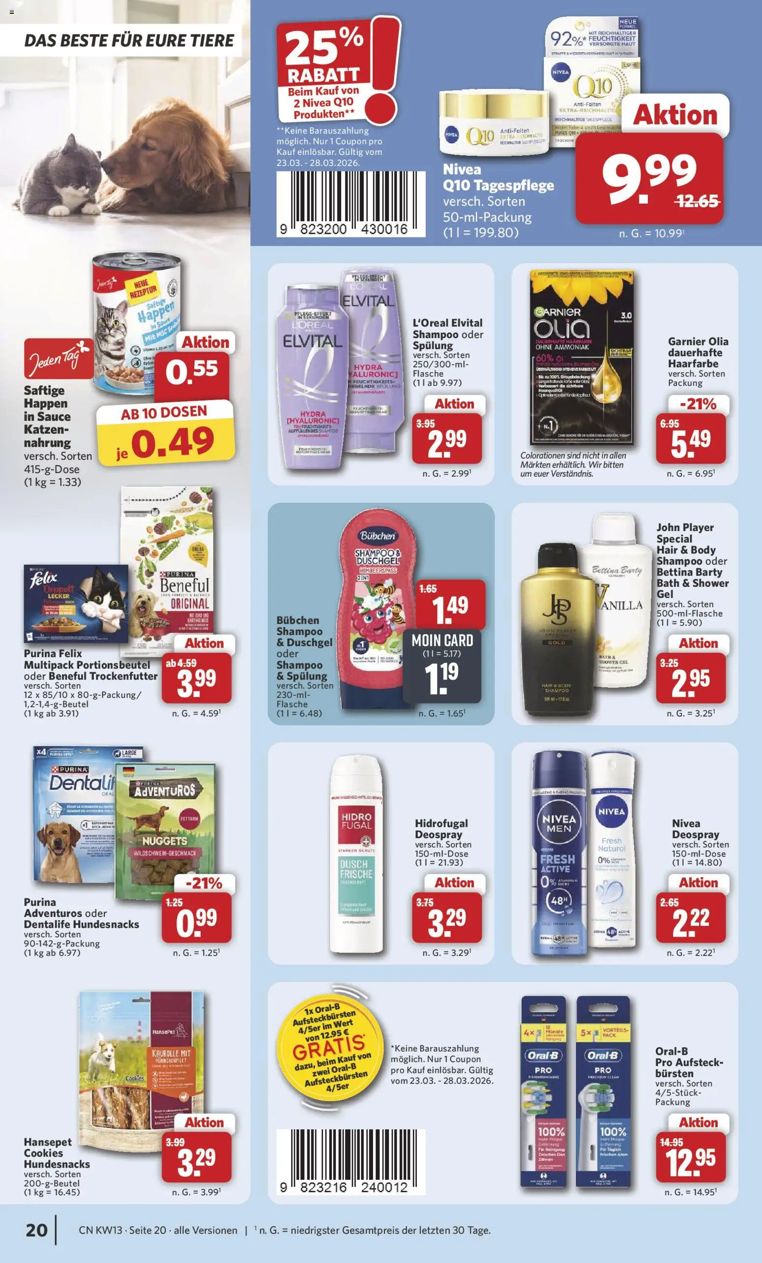 Combi Prospekt 	 – gültig ab 23.03.2026 | Seite: 20 | Produkte: Spülung, Haarfarbe, Duschgel, Deospray