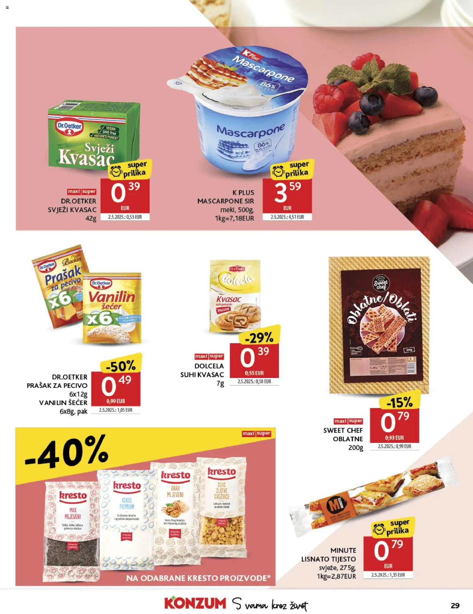 Konzum HR akciós ujság - amely érvényes a következő dátumtól: 05.11.2025 | Oldal: 29 | Termékek: Mascarpone, Vegán