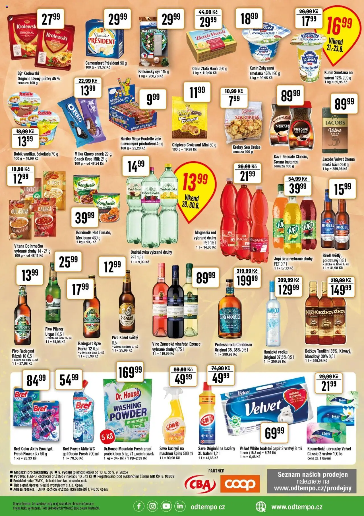 Tempo leták - JO od 13.08.2025 | Strana: 2 | Produkty: Bazény, Balkánský sýr, Zlatá Hana, Radegast