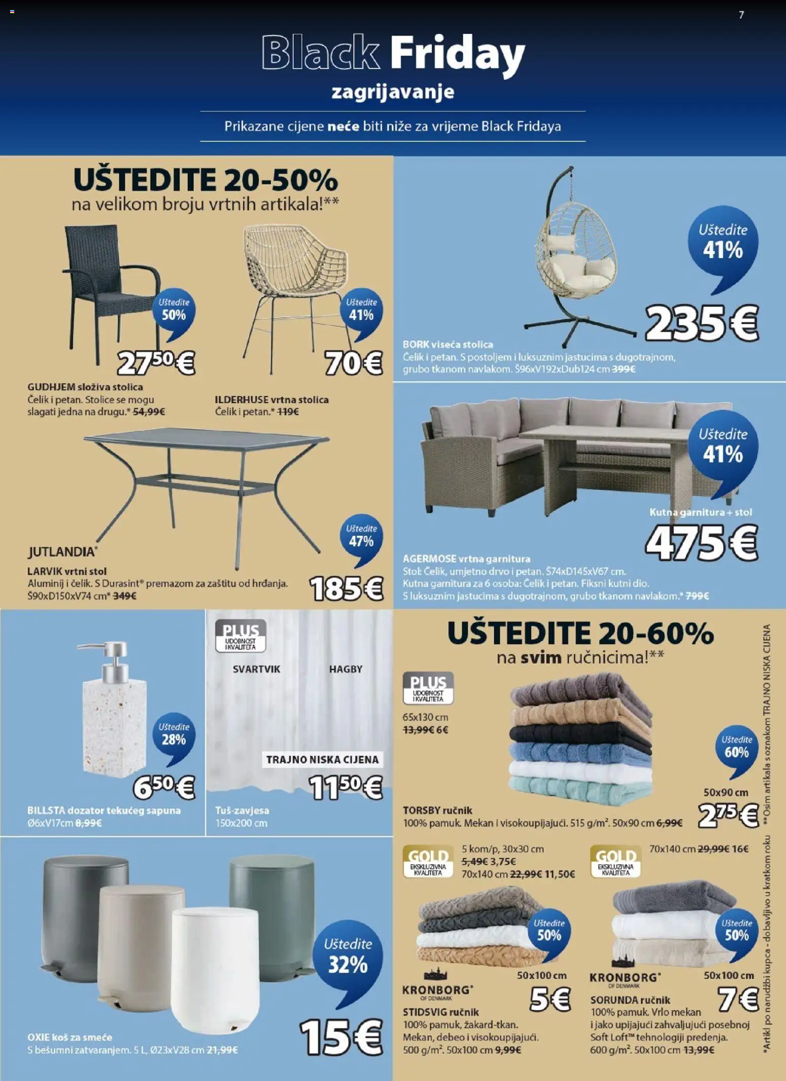 JYSK katalog | vrijedi od 19.11.2025 | Stranica: 7 | Proizvodi: Stol, Stolica, Ručnik, Kutna garnitura