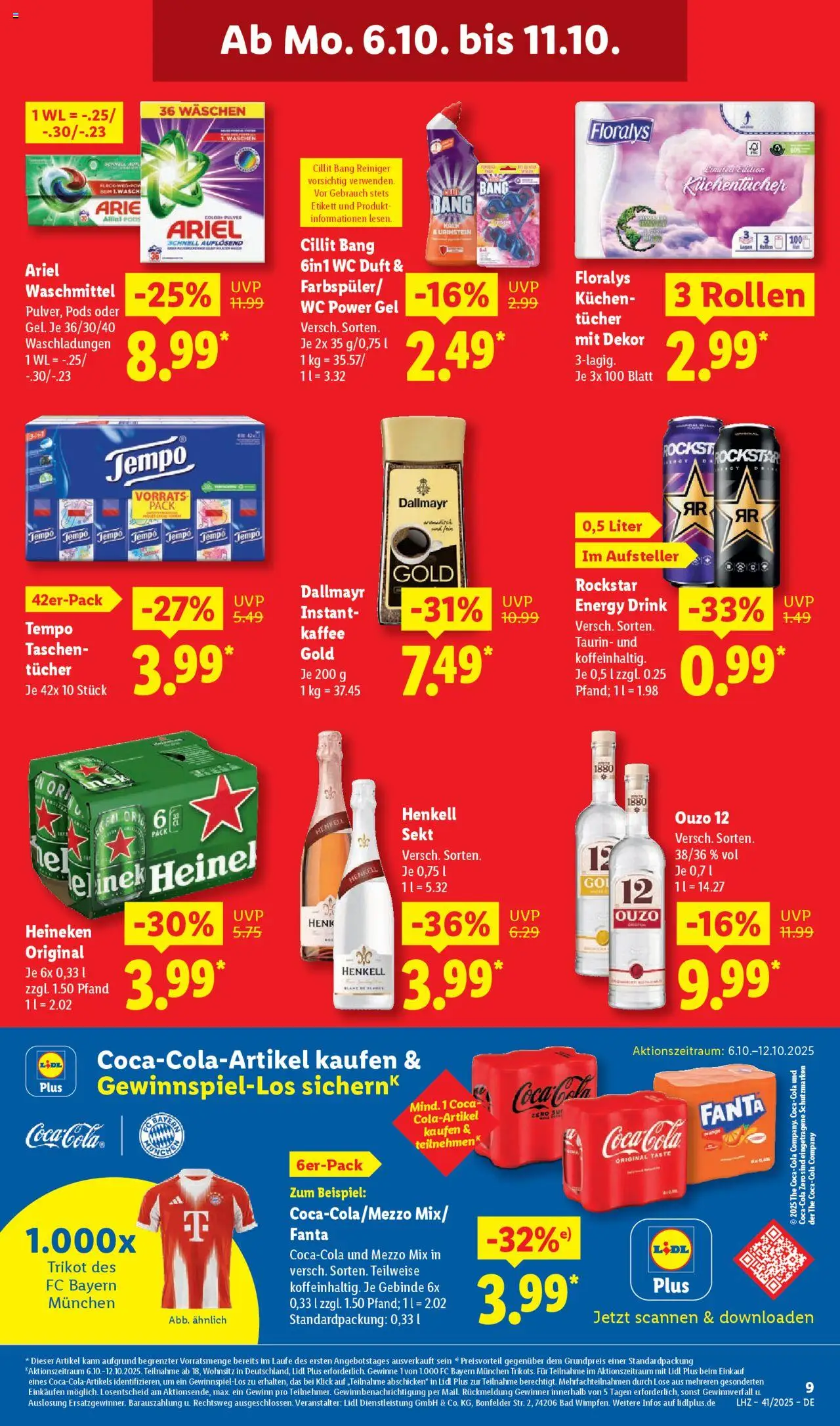 Lidl Prospekt Düsseldorf – gültig ab 06.10.2025 | Seite: 17 | Produkte: Ouzo 12, Mezzo mix, Bad, Dallmayr