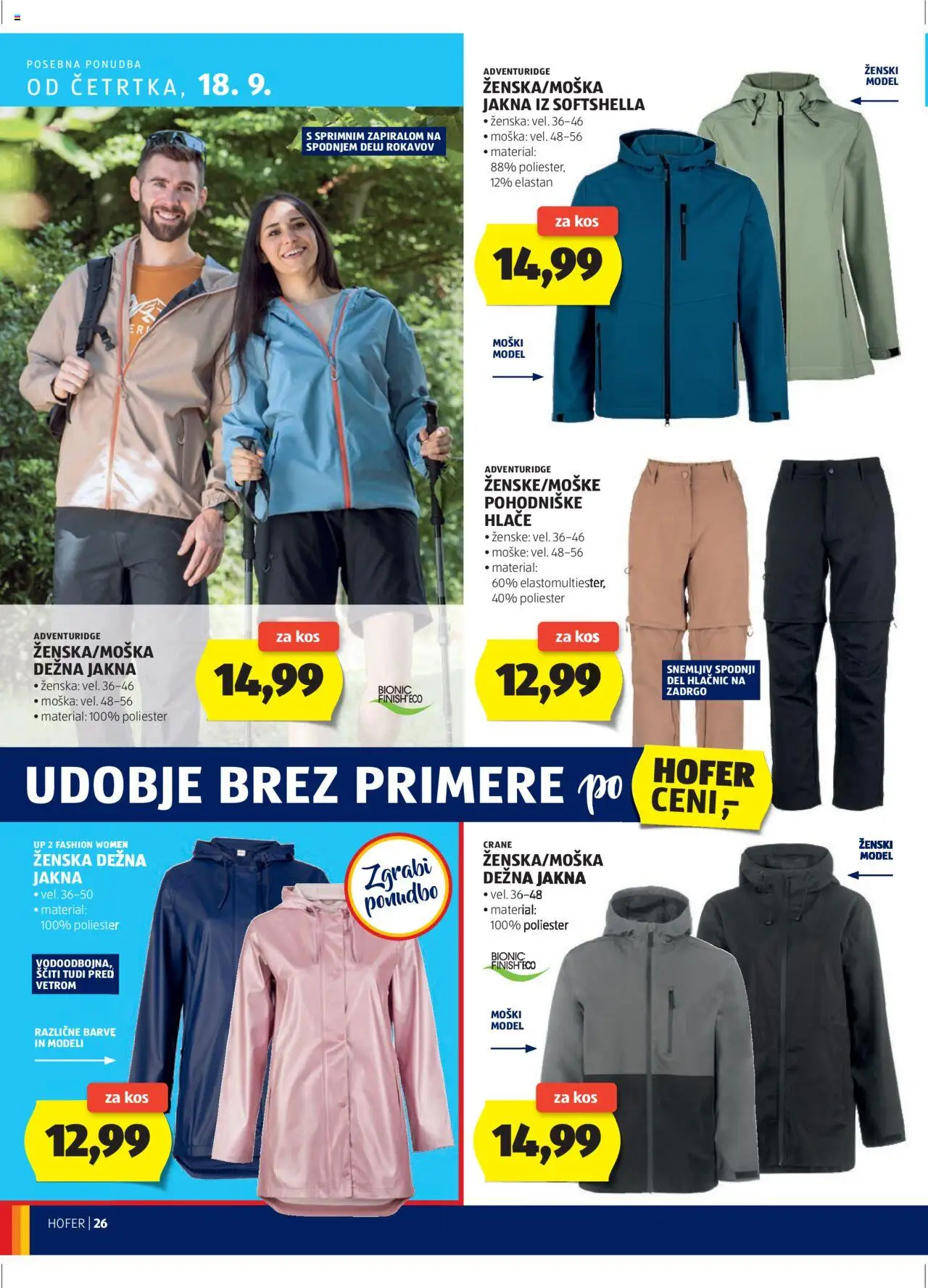 Hofer SI katalog | vrijedi od 11.09.2025 | Stranica: 26 | Proizvodi: Jakna, Hlače, Finish