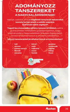 Auchan akciós ujság - amely érvényes a következő dátumtól: 07.08.2025 | Oldal: 39 | Termékek: Gyurma, Tolltartó, Ecset, Festék
