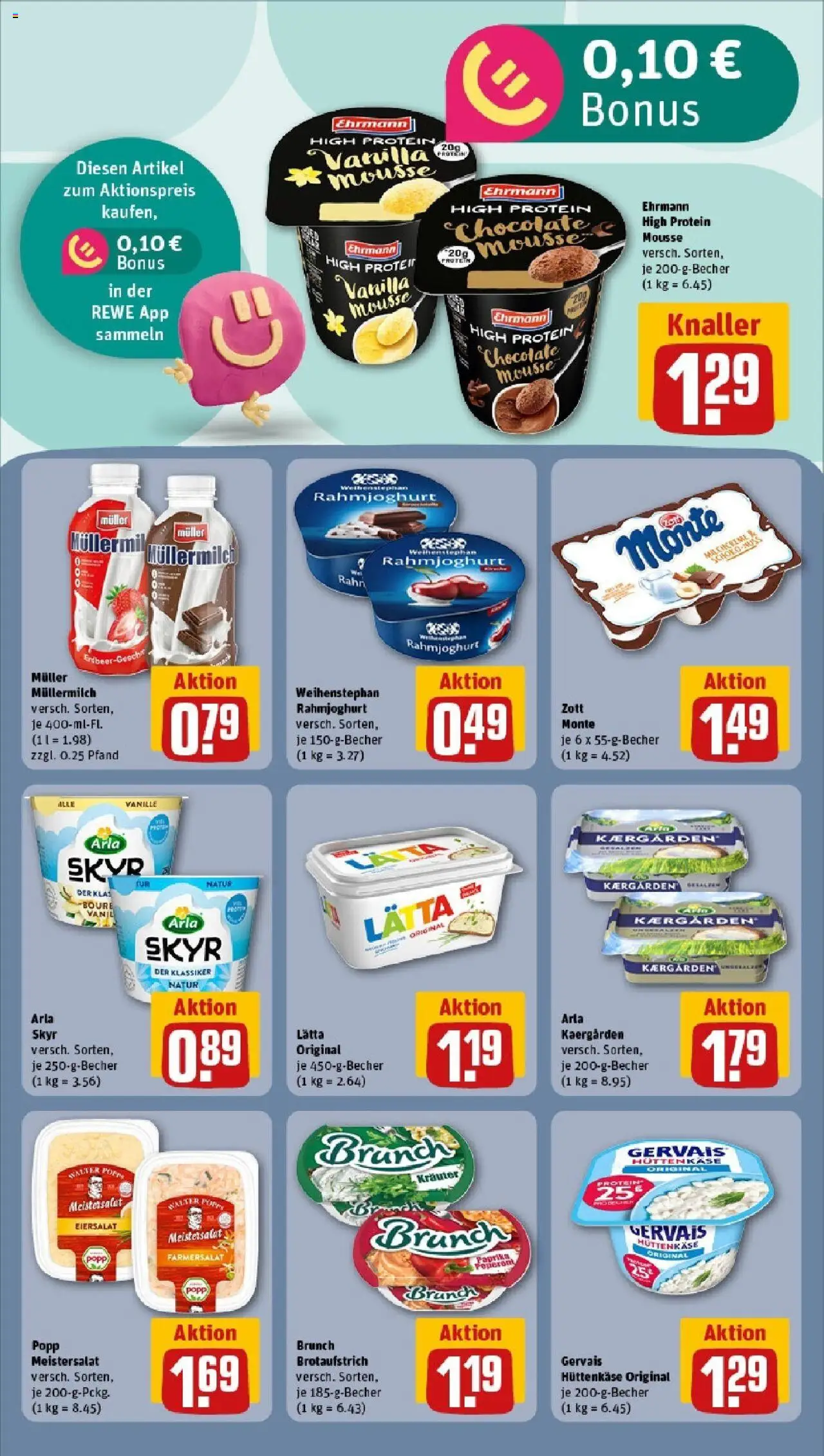 Rewe - Rewe: Wochenangebote (ab 20.04.2025) zum Blättern » Angebote | Seite: 16 | Produkte: Arla skyr, Lätta, Muller mullermilch, Hüttenkäse