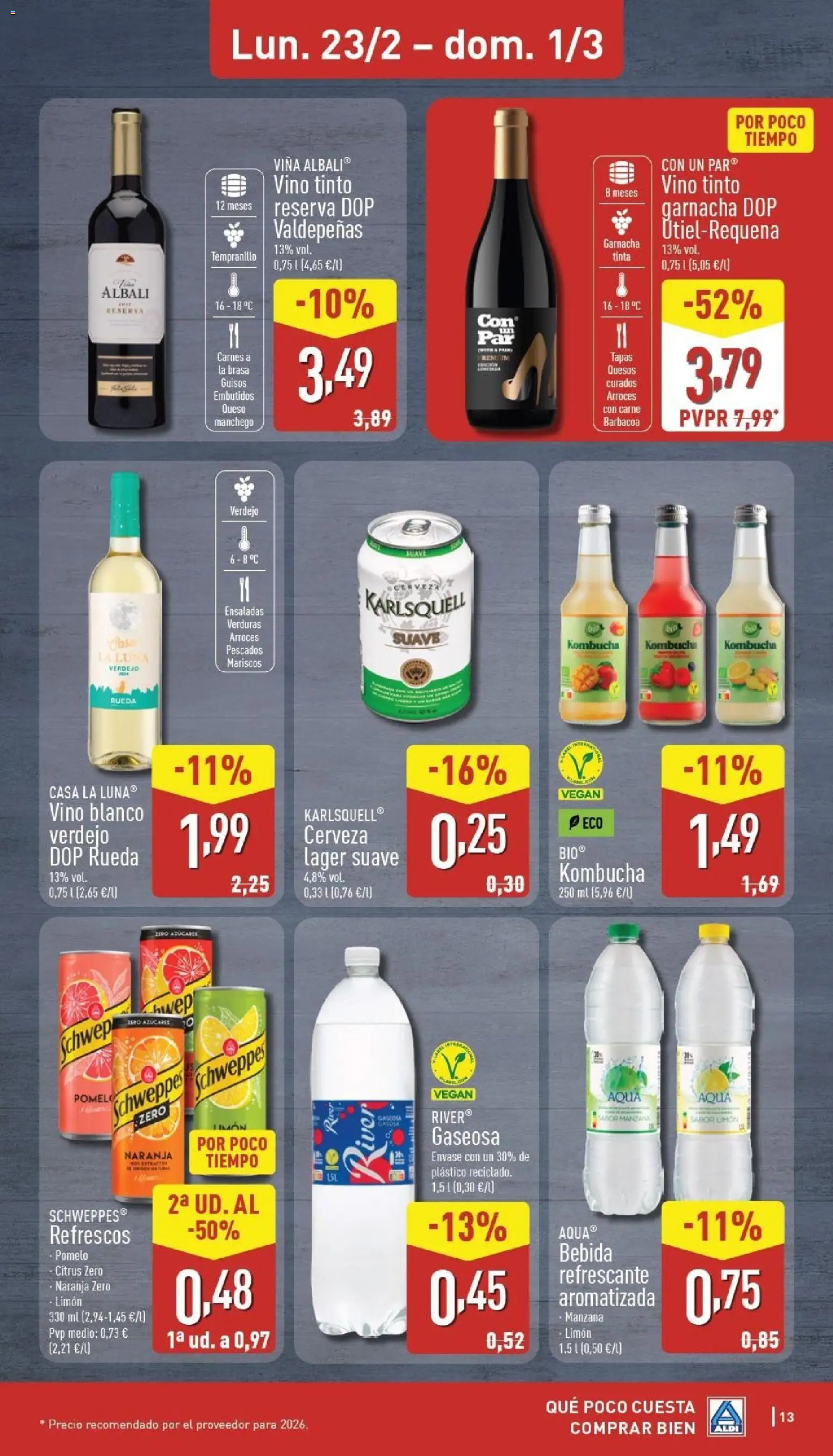 Aldi folleto Canarias │ válido desde el 23.02.2026 | Página: 13 | Productos: Vino, Manzana, Νυχτικό, Gaseosa