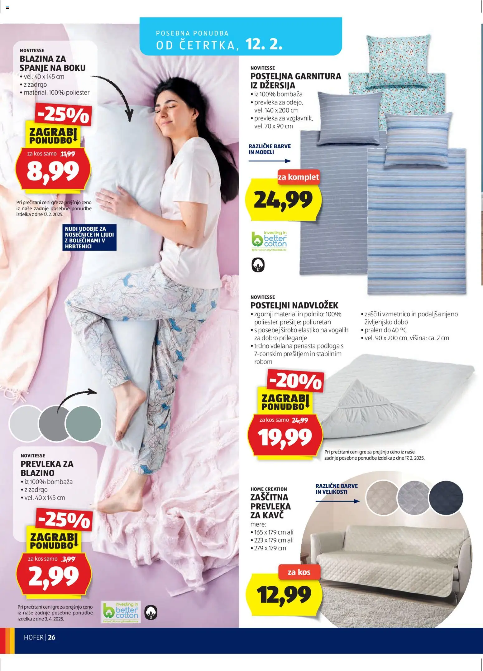 Novi Hofer katalog ponudbe – veljaven od 04.02.2026 | Stran: 26 | Izdelki: Nadvložek, Prevleka, Kavc, Podloga