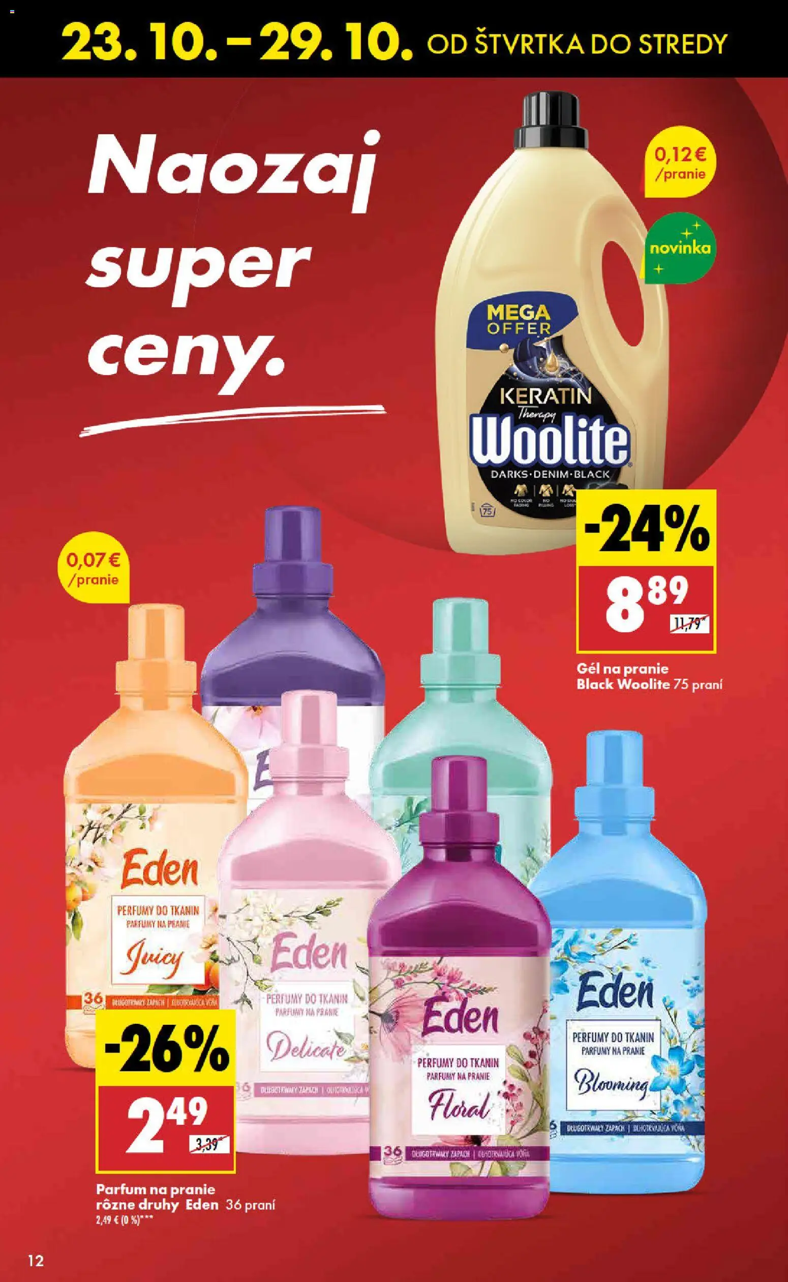 Nové Biedronka akcie – leták je platný od 23.10.2025 | Strana: 12 | Produkty: Woolite