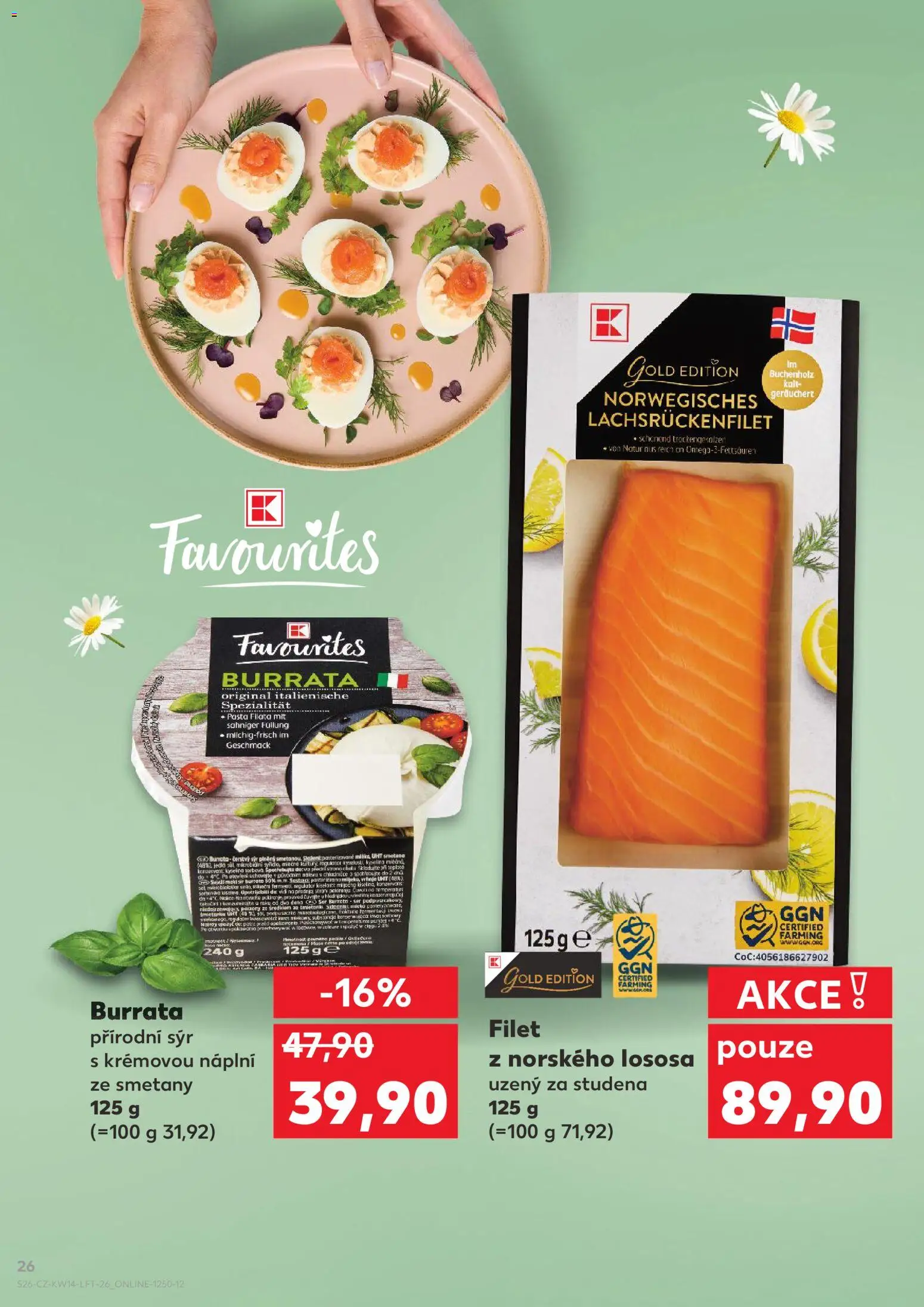 Kaufland leták - Ostrava od 01.04.2026 | Strana: 26 | Produkty: Sýr, Smetana, Burrata, Filet