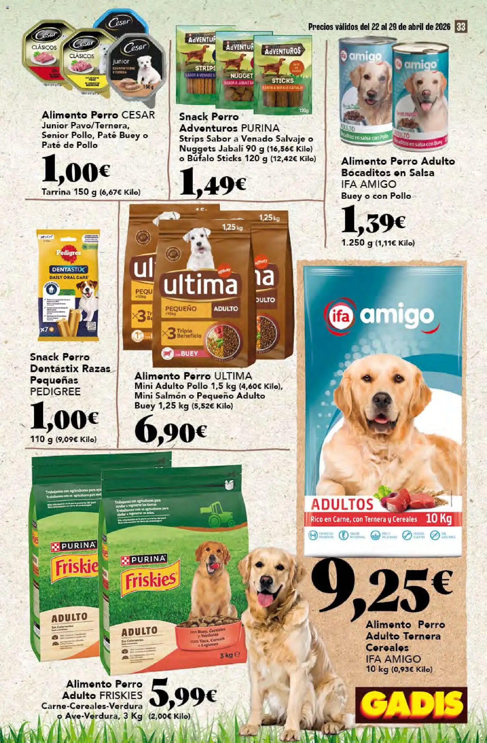 Gadis folleto │ válido desde el 22.04.2026 | Página: 33 | Productos: Paté, Cereales, Nuggets