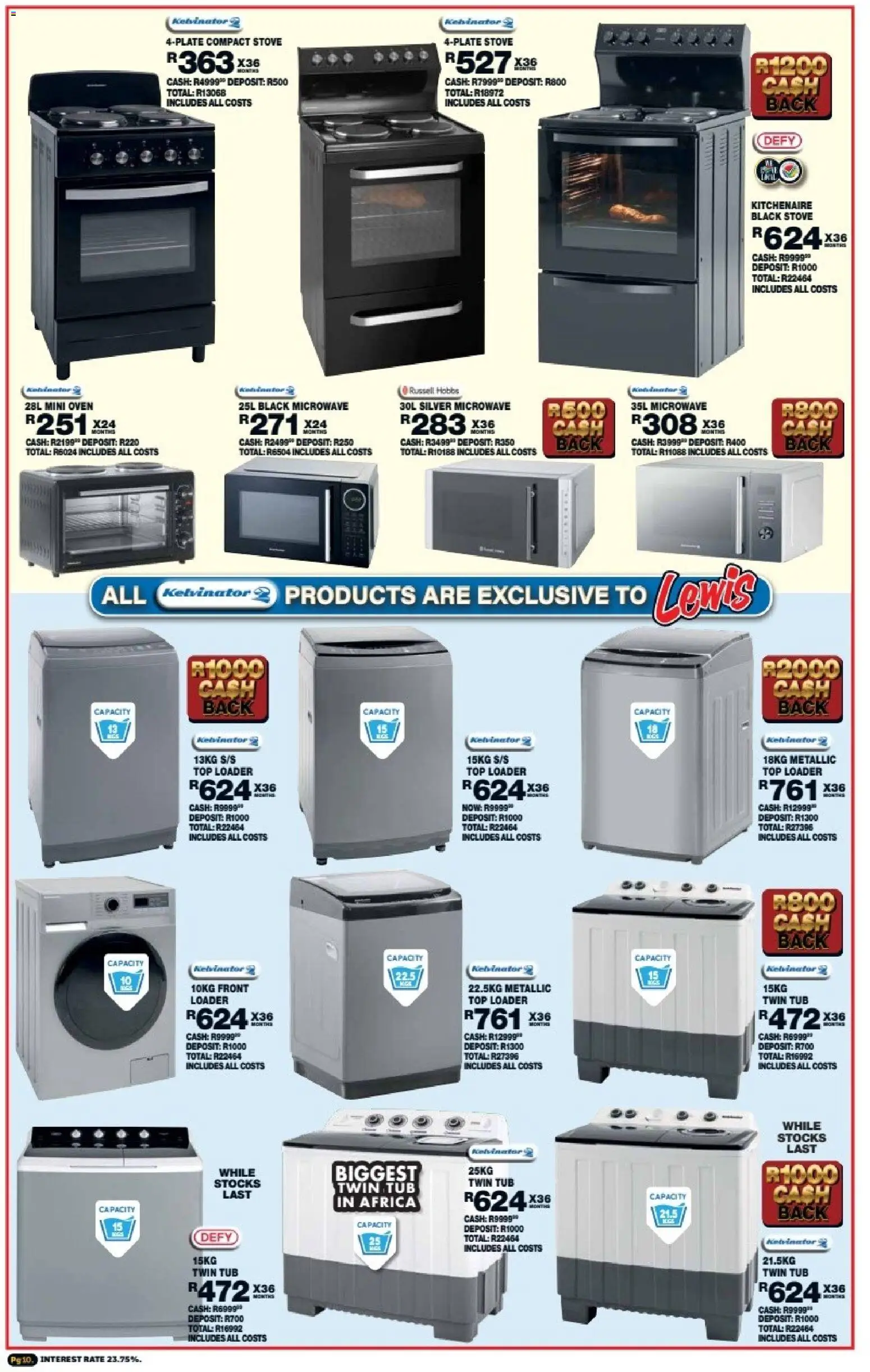 New Lewis Stores catalogue – valid from 13.04.2026 | Page: 10 | Products: Oven, Stove, Microwave