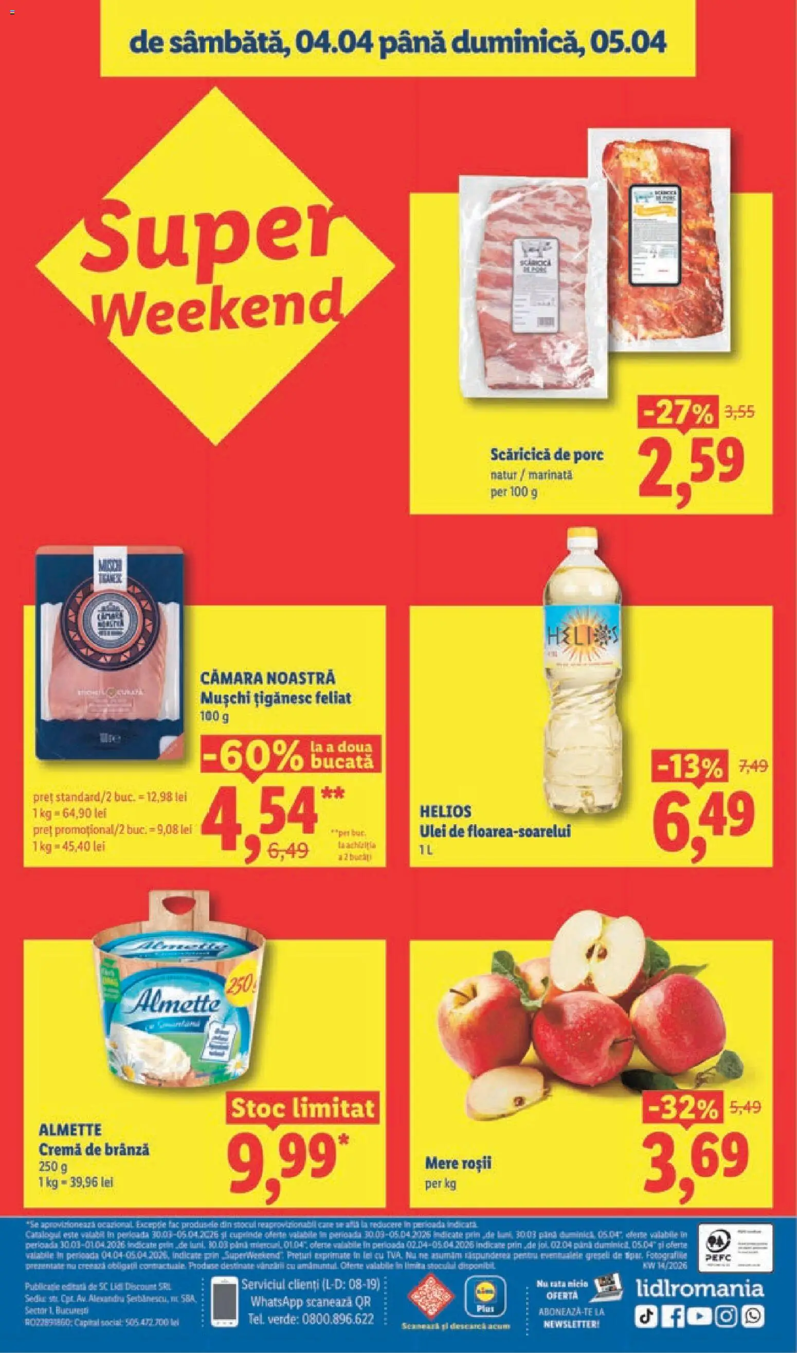 Noul catalog Lidl – valabil de la 30.03.2026 | Pagină: 40 | Produse: Brânză, Cremă, Ulei, Roșii