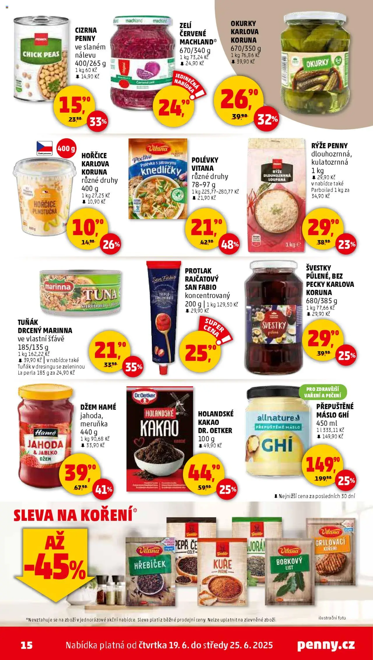 Penny Market leták - Čtvrtečník od 19.06.2025 | Strana: 15 | Produkty: Okurky, Ghee, Kuře, Kakao