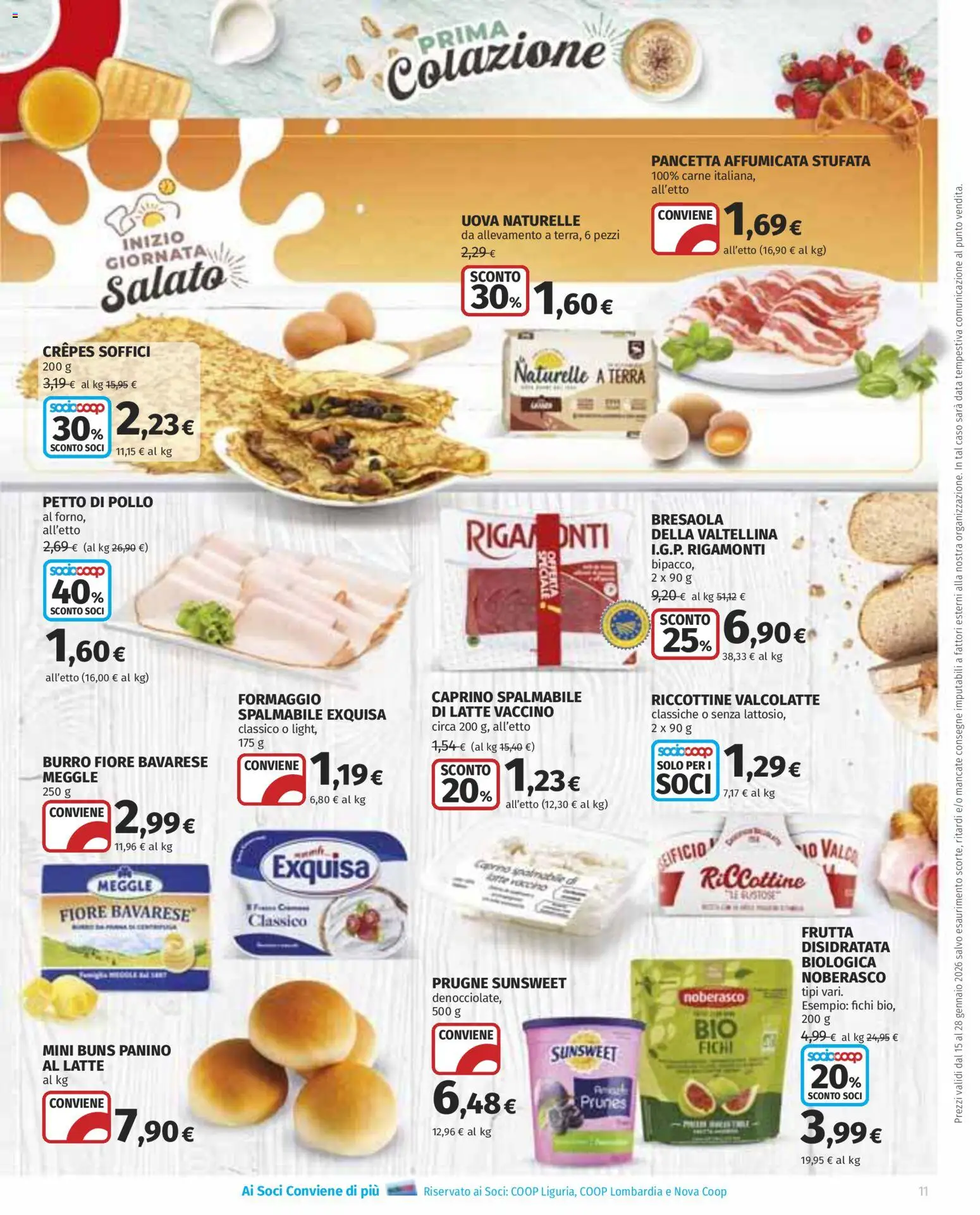 Volantino Ipercoop del 15.01.2026 | Pagina: 11 | Prodotti: Uova, Frutta, Latte, Formaggio