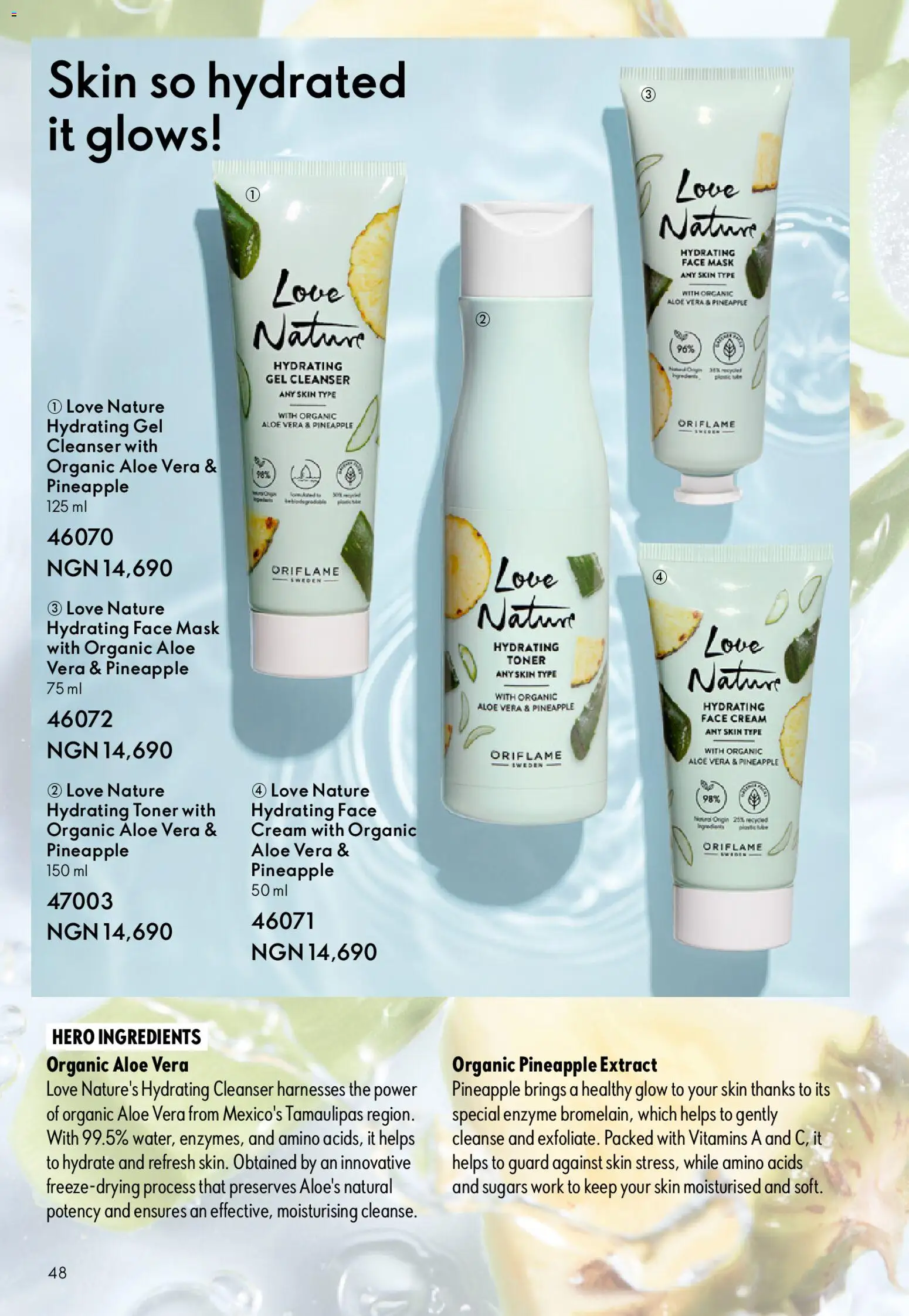 Oriflame Catalogue 2/2026 valid from 01.04.2026 | Page: 48 | Products: Toner, Cream, Mask, Pineapple