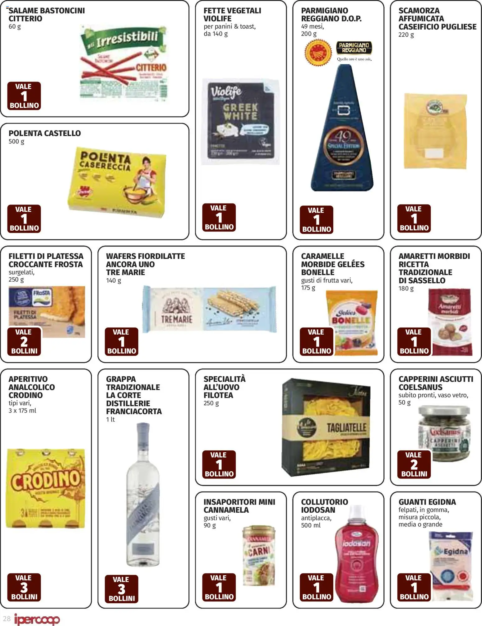 Volantino Ipercoop del 26.02.2026 | Pagina: 28 | Prodotti: Guanti, Parmigiano, Grappa, Vaso