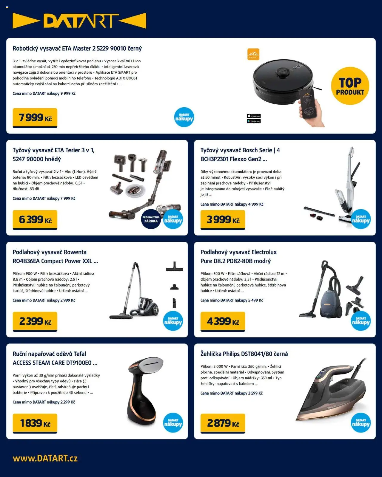 Datart leták od 06.06.2025 | Strana: 2 | Produkty: Napařovač oděvů, Vysavače, Tefal, Baterie