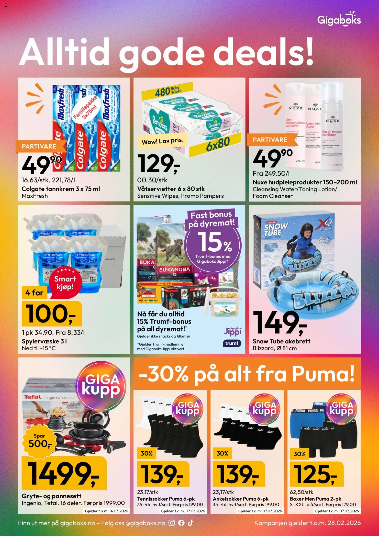 {H1} | Side: 2 | Produkter: Tannkrem, Boxer, Snacks, Ankelsokker