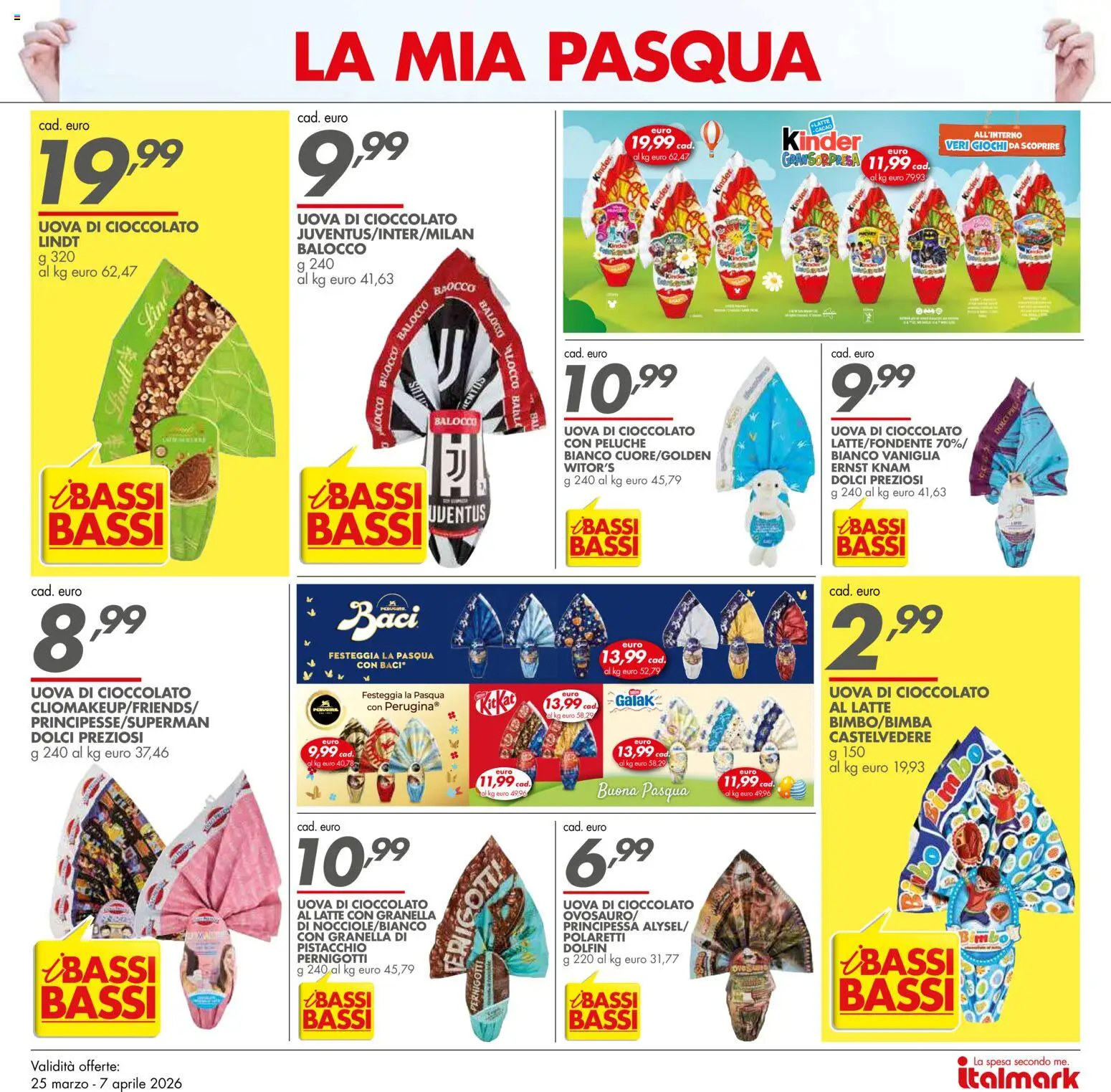 Volantino Italmark del 25.03.2026 | Pagina: 3 | Prodotti: Peluche, Uova, Cioccolato, Latte