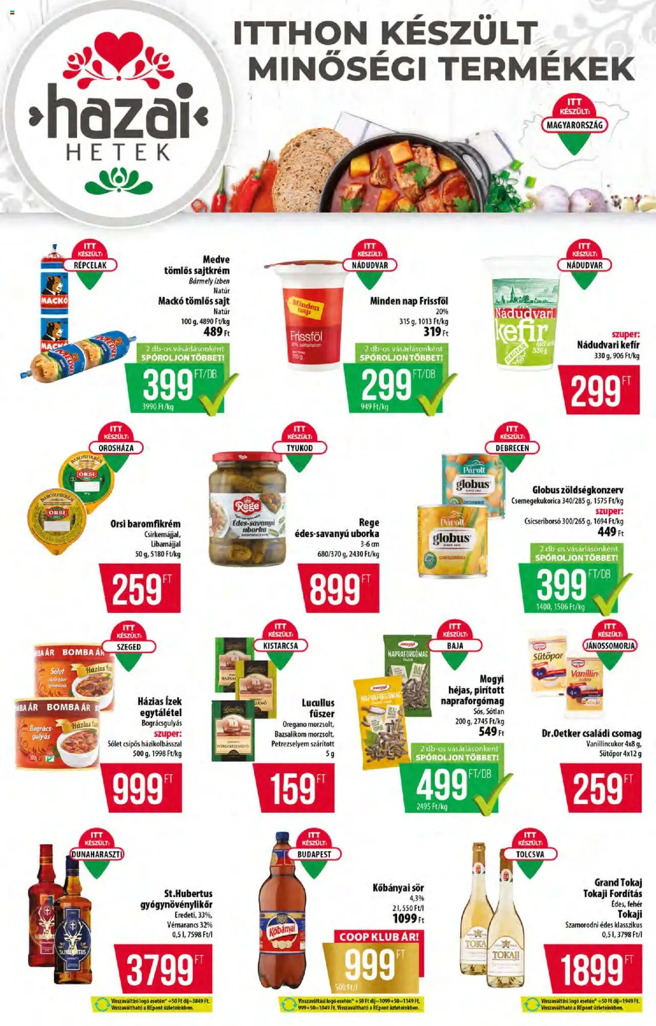 COOP akciós ujság - amely érvényes a következő dátumtól: 11.09.2025 | Oldal: 5 | Termékek: Tomlos sajt, Vanillincukor, Uborka, Cukor