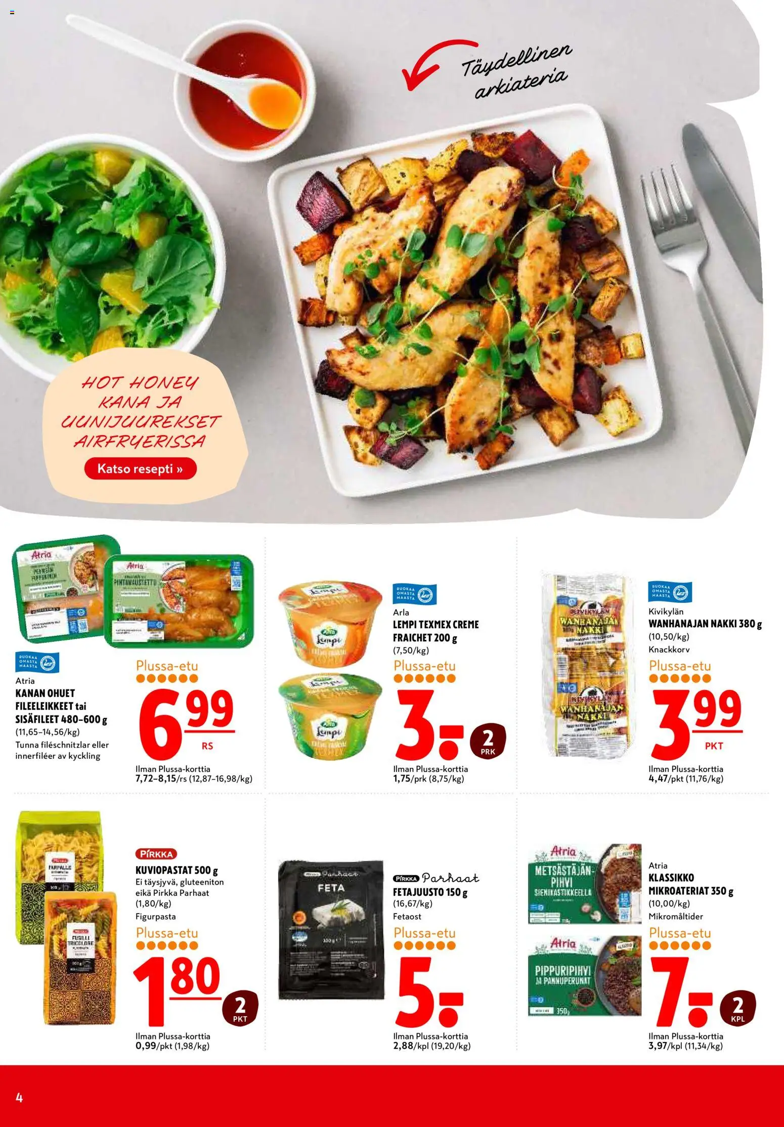 K-Citymarket tarjoukset – voimassa 23.03.2026 alkaen | Sivu: 4 | Tuotteet: Kana, Fetajuusto, Pihvi