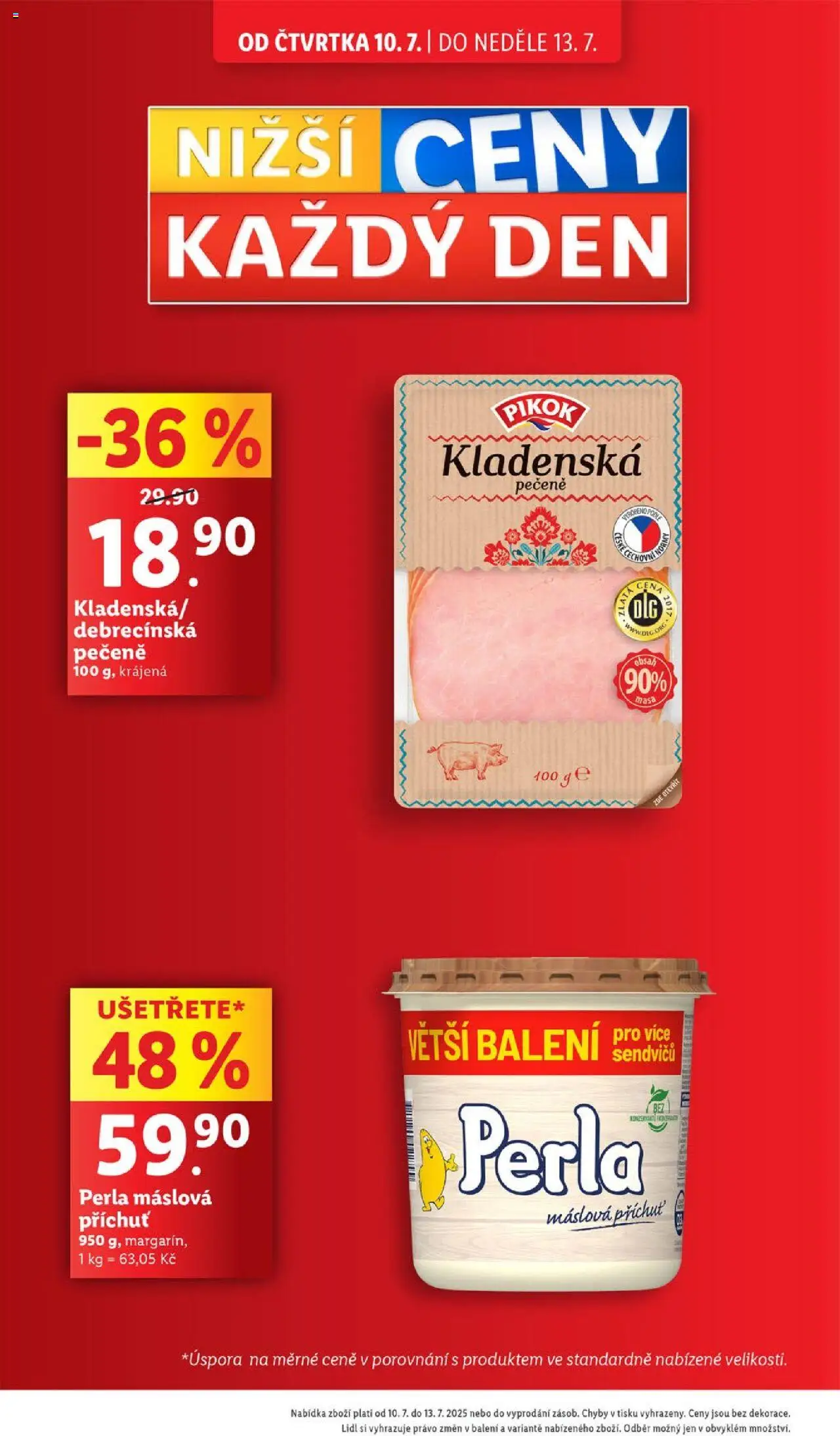 Lidl leták od 10.07.2025 | Strana: 4 | Produkty: Perla máslová, Perla, Margarín, Pikok