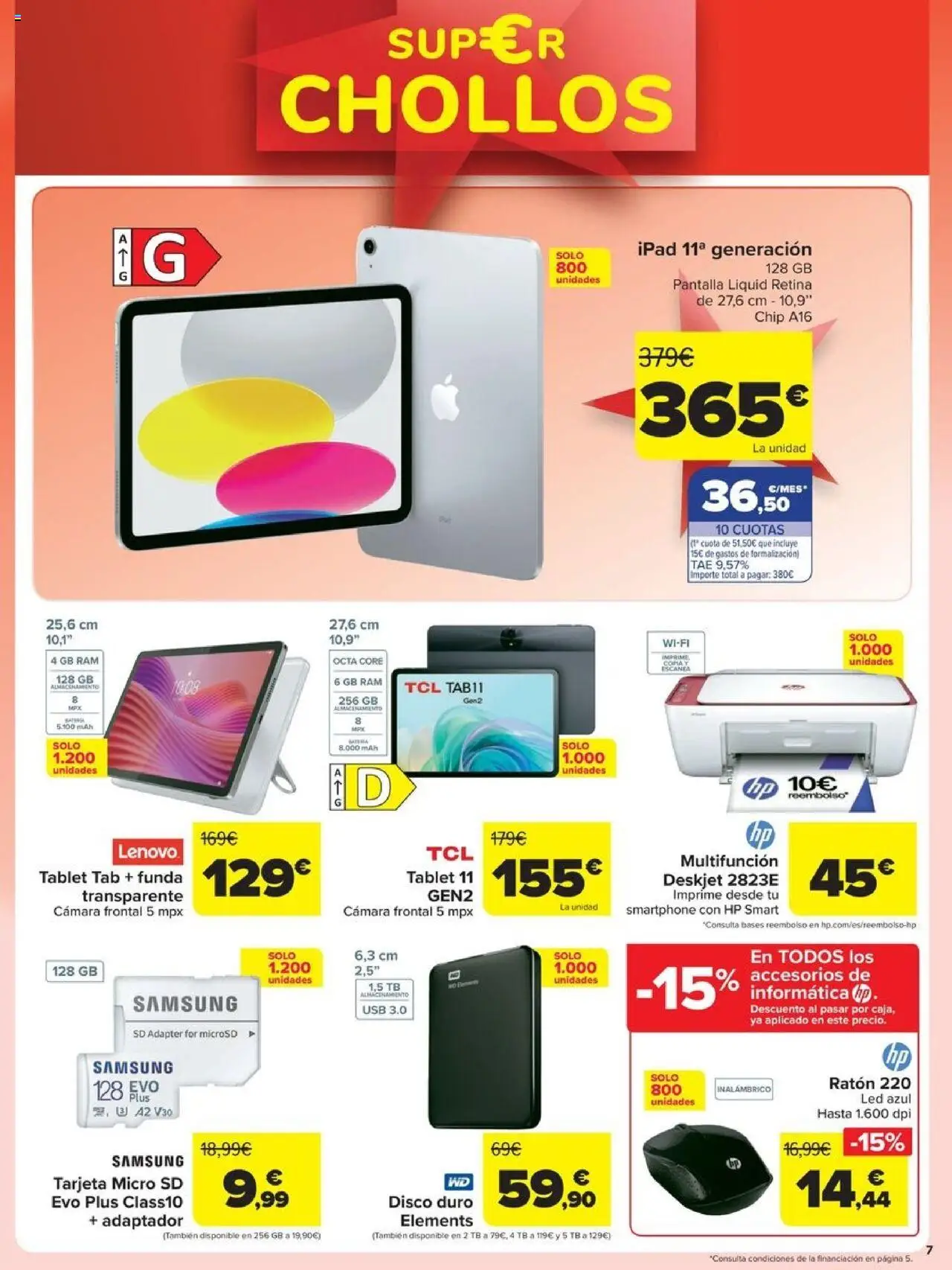 Carrefour - Chollos │ válido desde el 19.09.2025 | Página: 7 | Productos: Smartphone, Tablet, Cámara, Disco