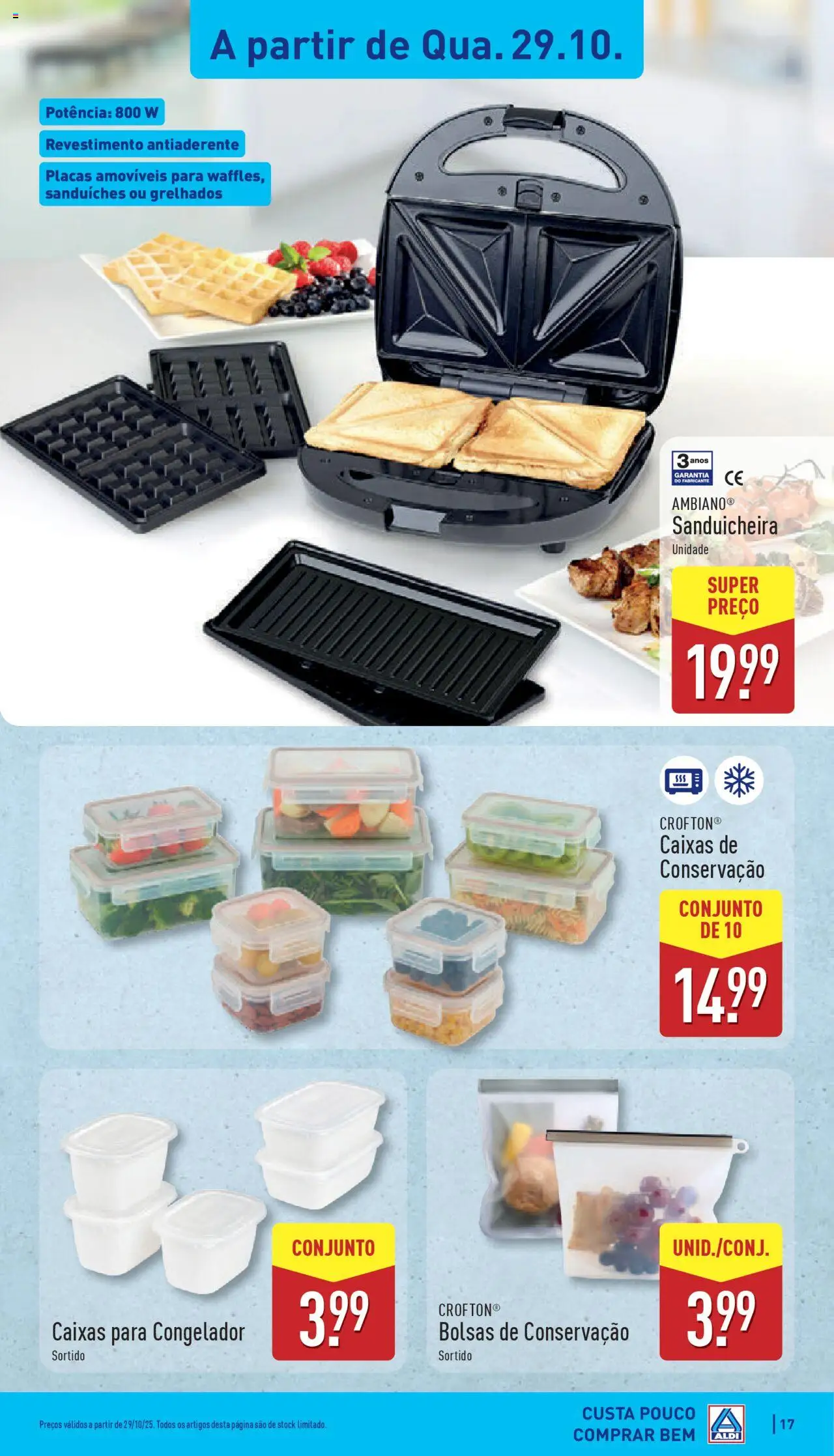 Aldi folheto │ válido de 27.10.2025 | Página: 17 | Produtos: Congelador, Sanduicheira