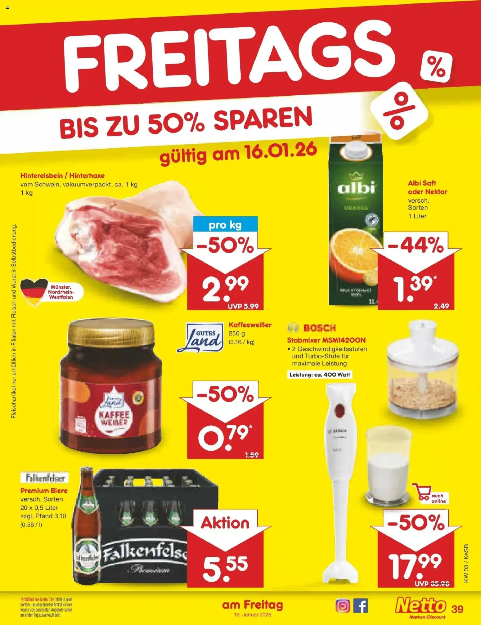 Netto Marken-Discount prospekt Bonn	 – gültig ab 12.01.2026 | Seite: 49 | Produkte: Bosch, Kaffee, Wurst, Stabmixer
